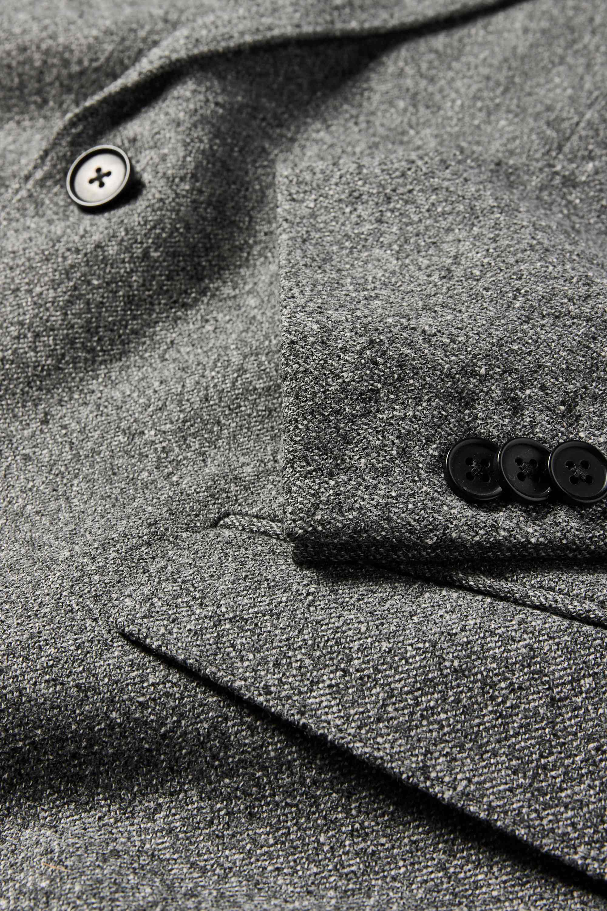 Mix & match tailored jacket - regular fit - stretch - textured gray-melange