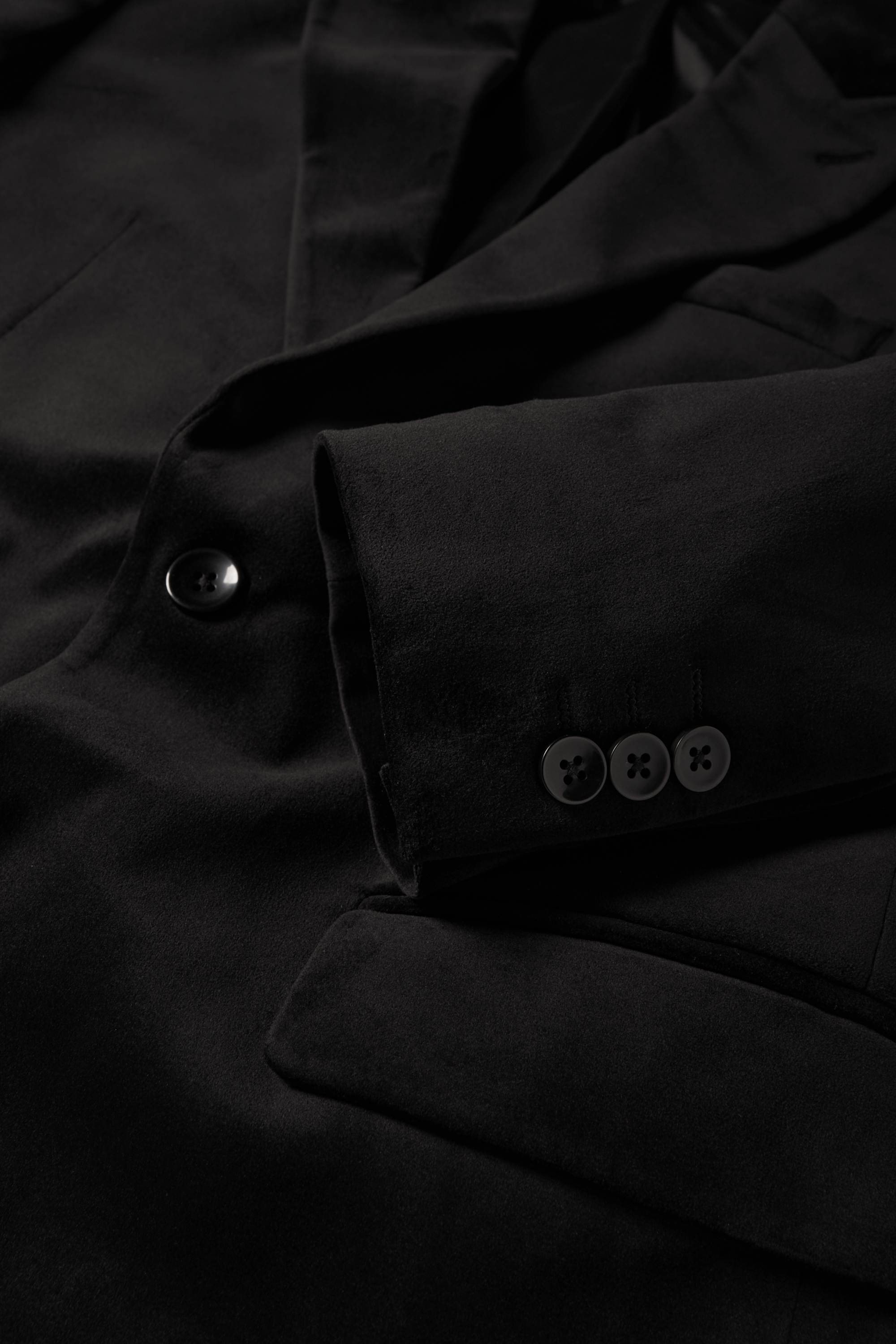 Tailored velvet jacket - slim fit - stretch black