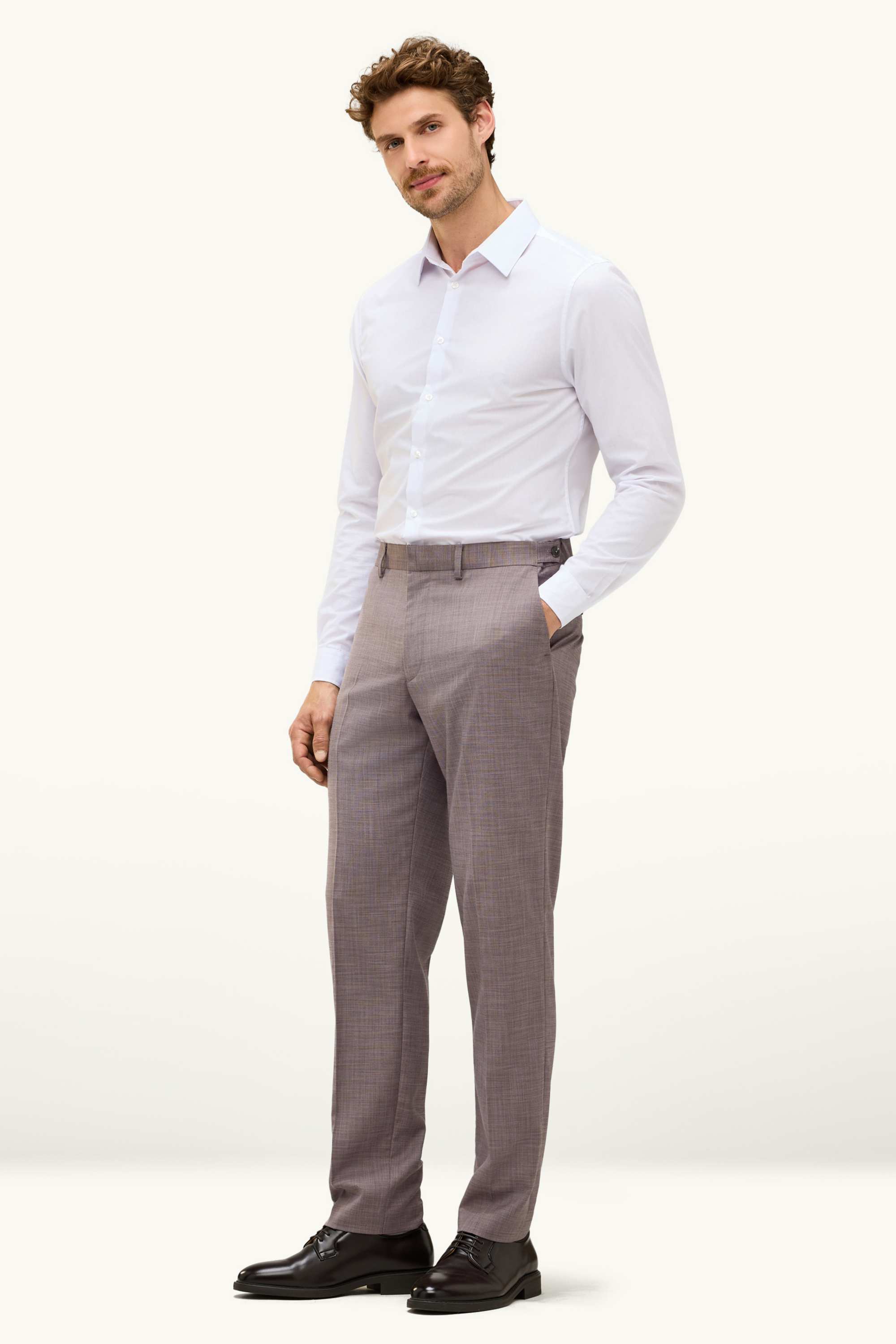 Mix & match suit trousers - regular fit - stretch brown-melange