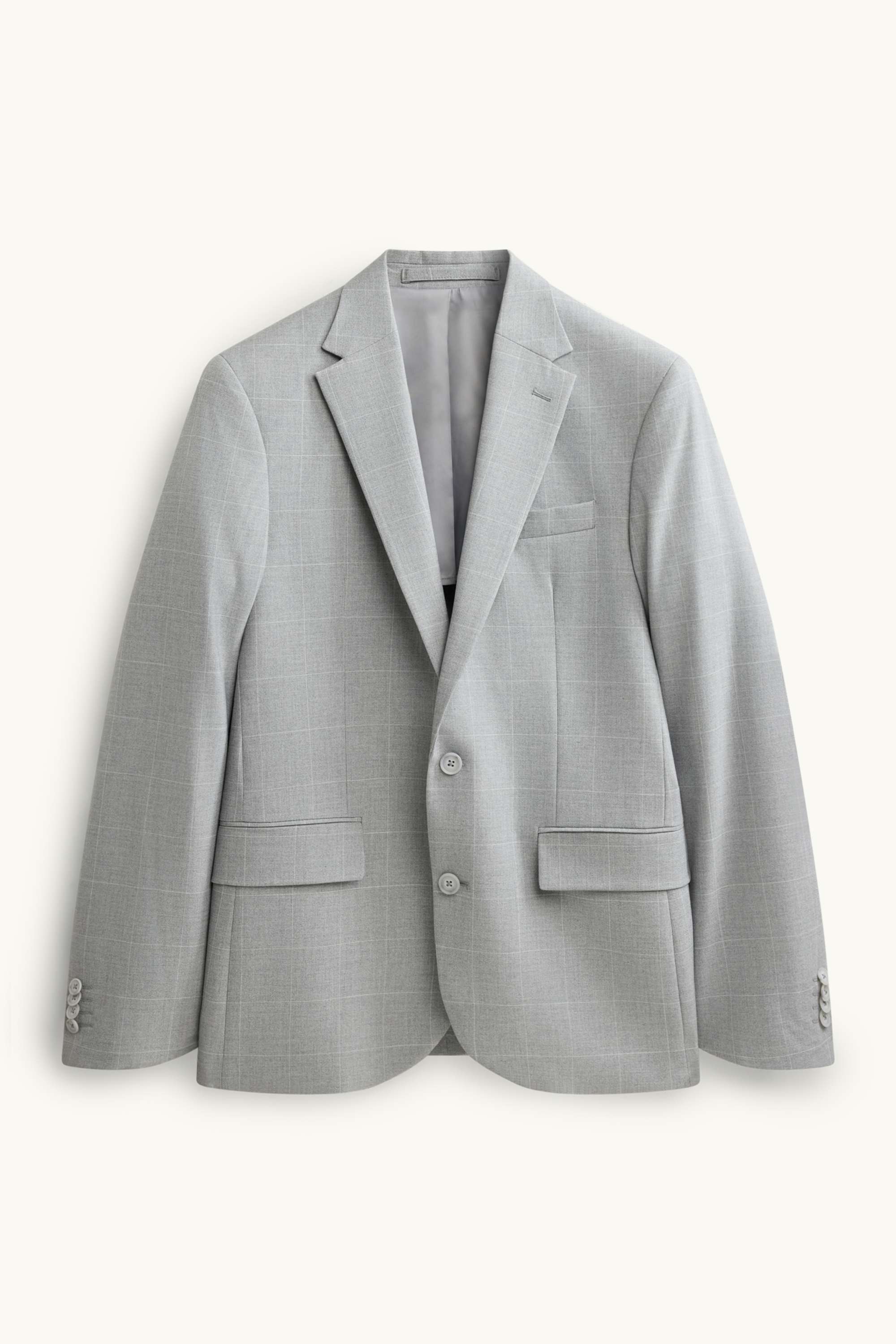 Tailored jacket - slim fit - check light gray