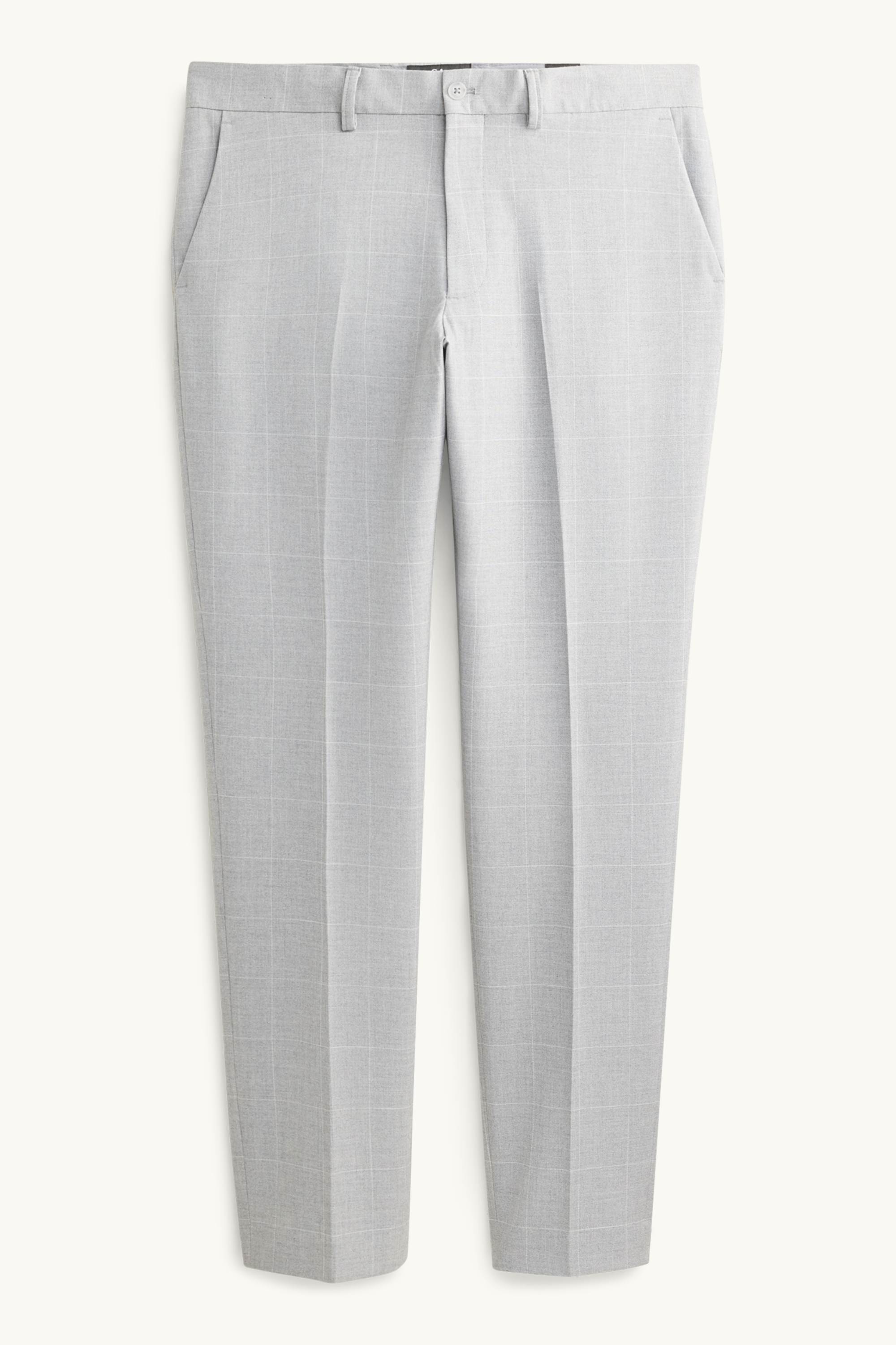 Mix & match suit trousers - slim fit - Flex - check light gray