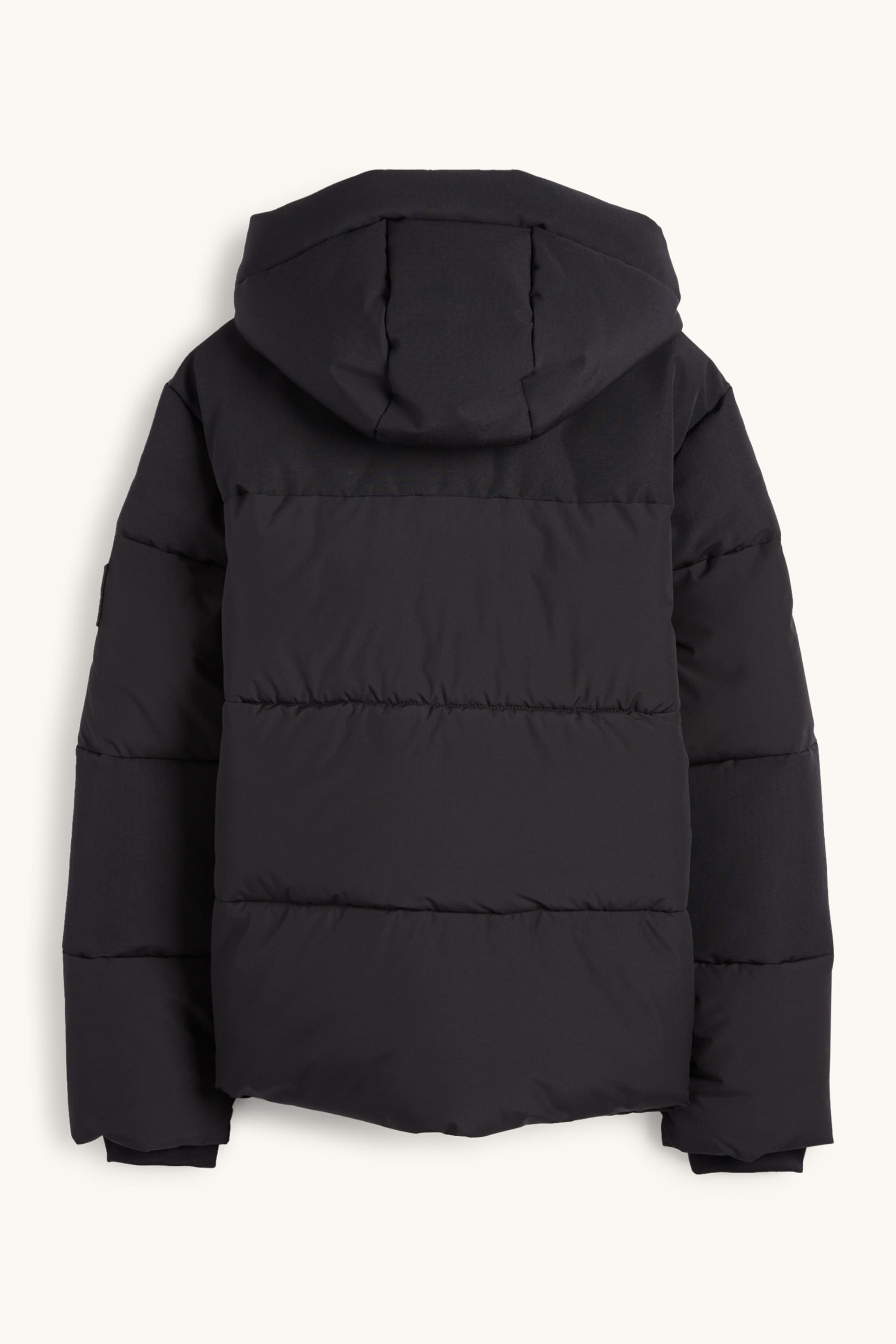 Quilted jacket with hood black