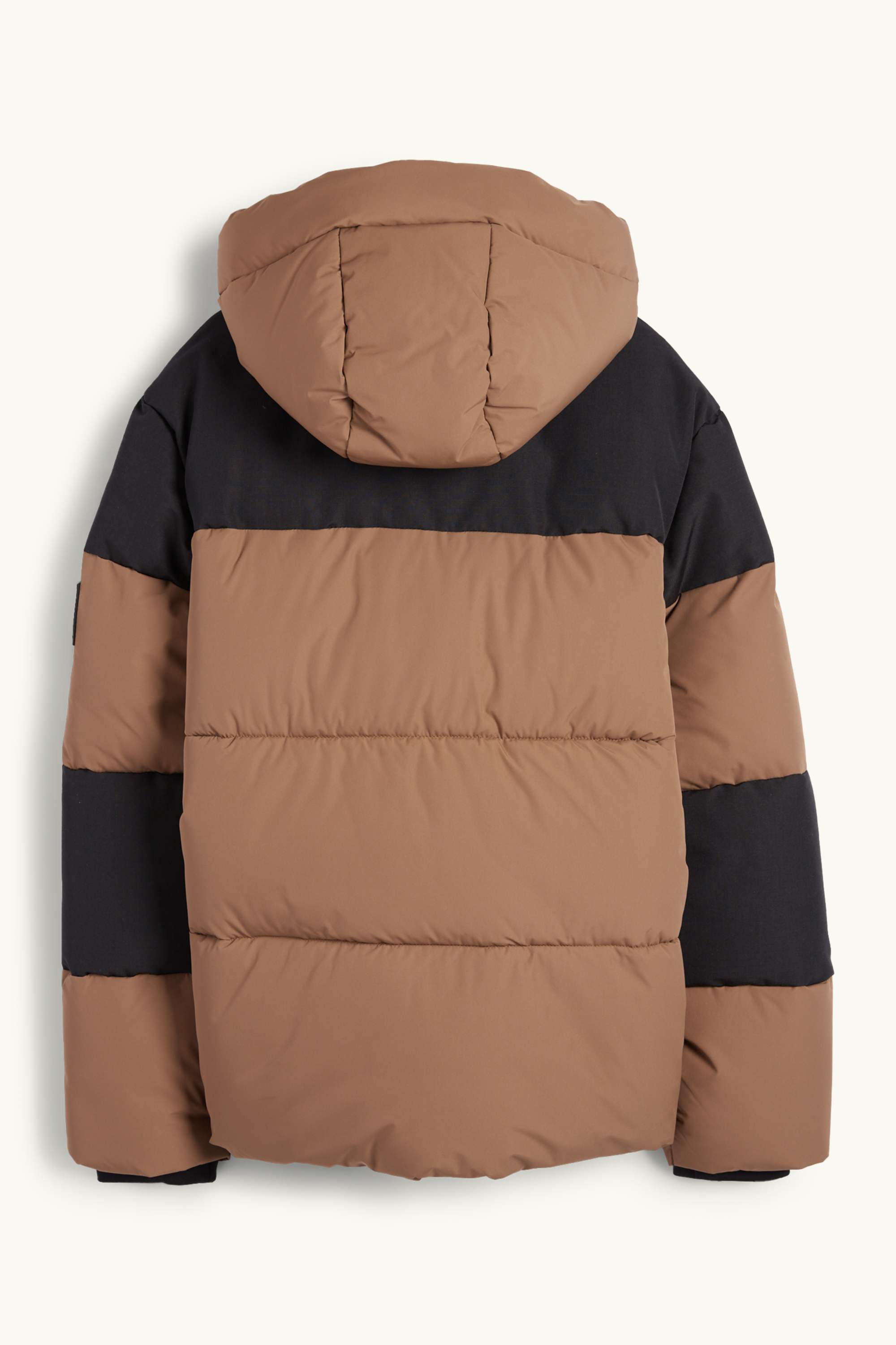 Quilted jacket with hood brown