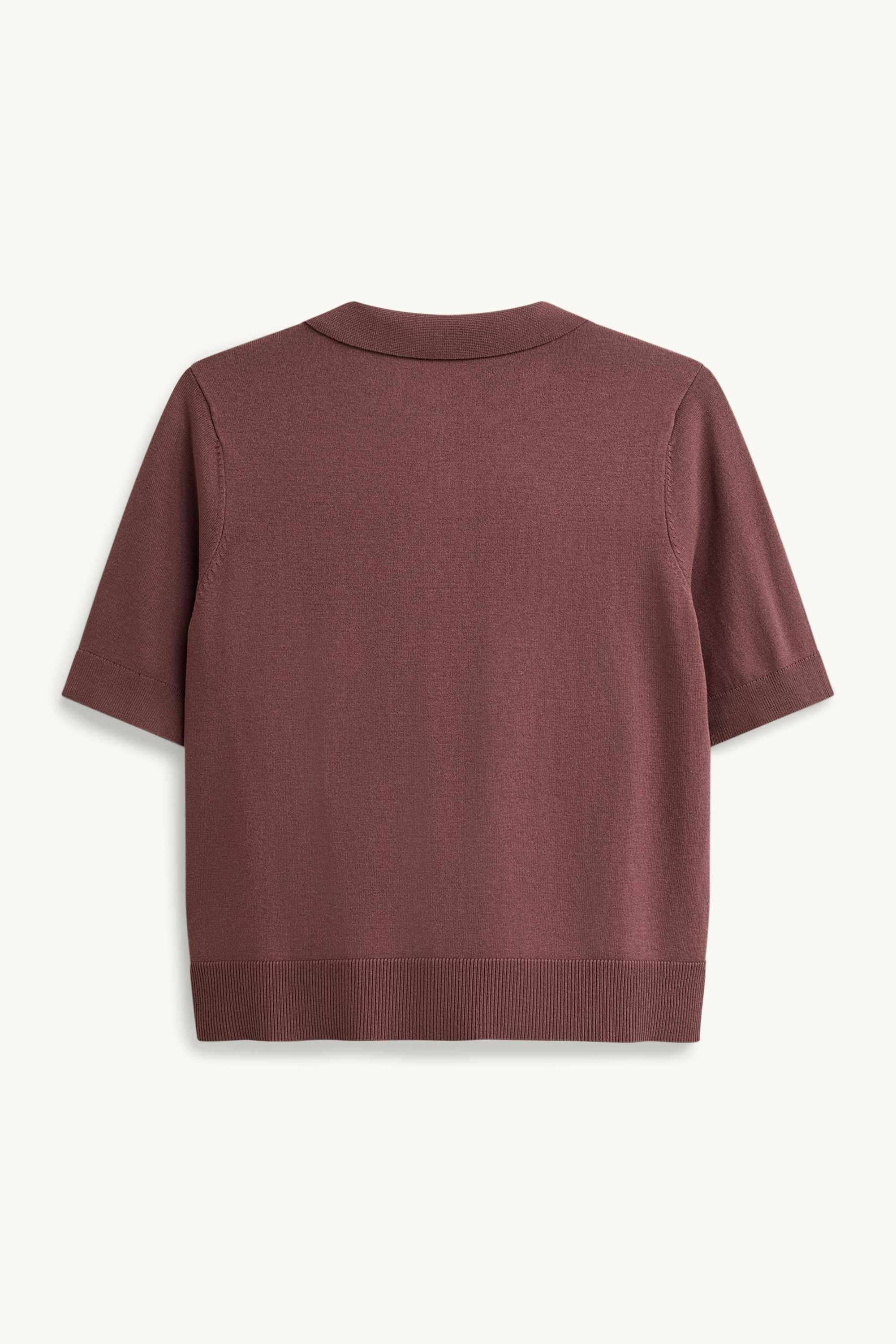 Knitted polo shirt - regular fit brown