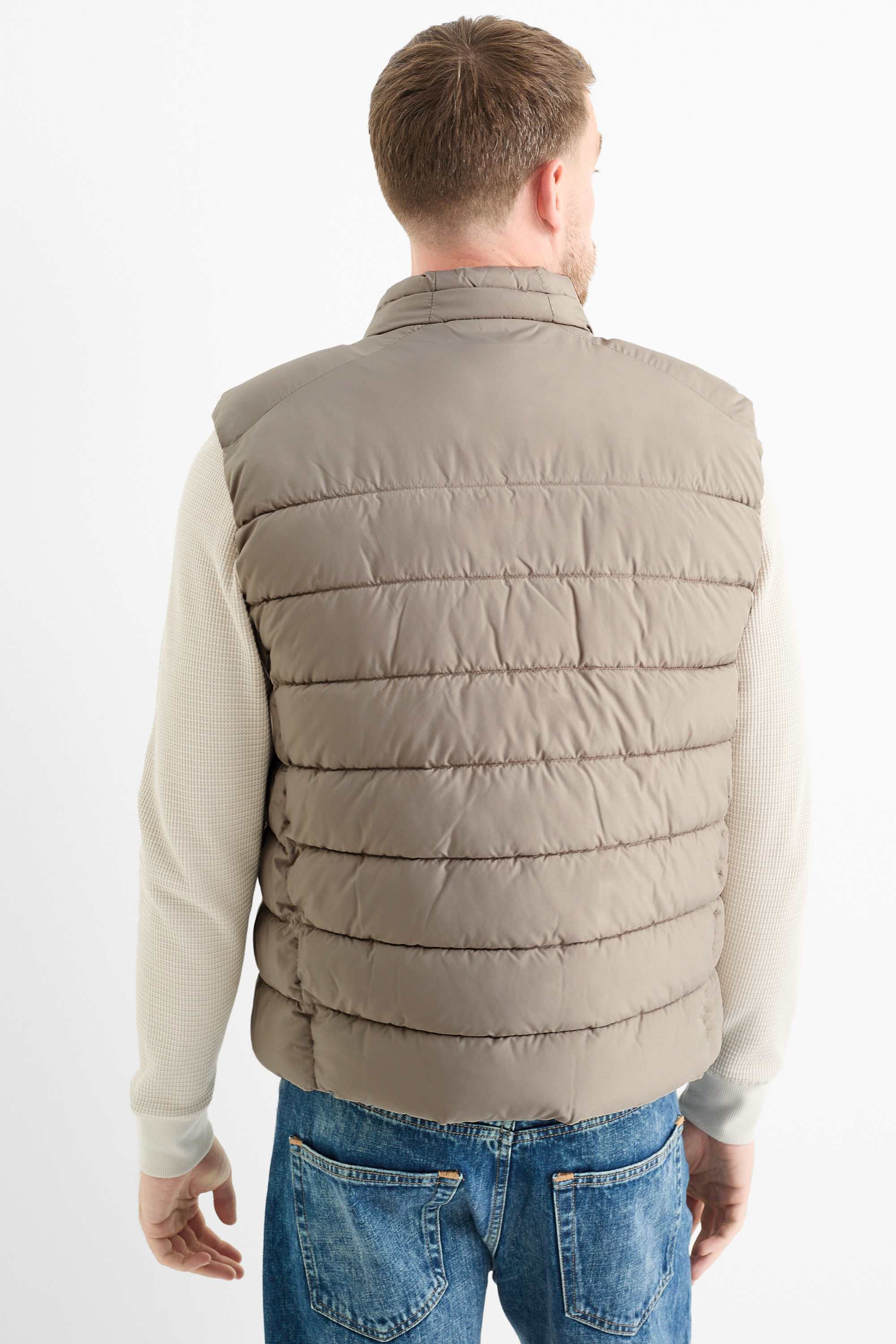 Quilted gilet beige