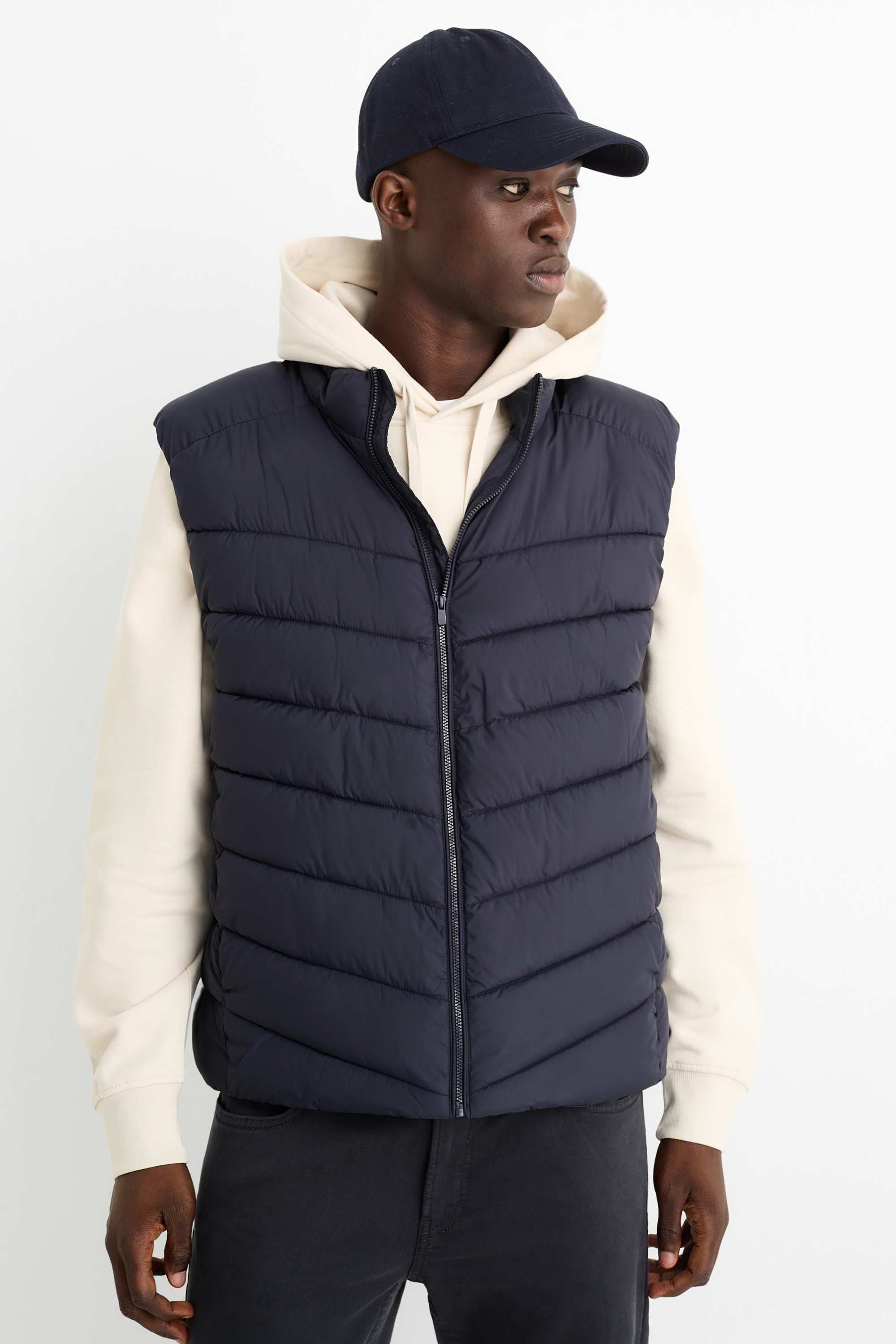 Quilted gilet dark blue