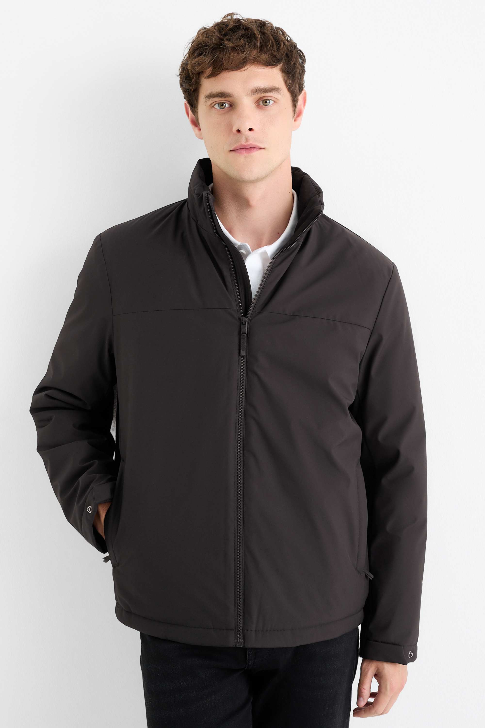Jacket with hood - lined black