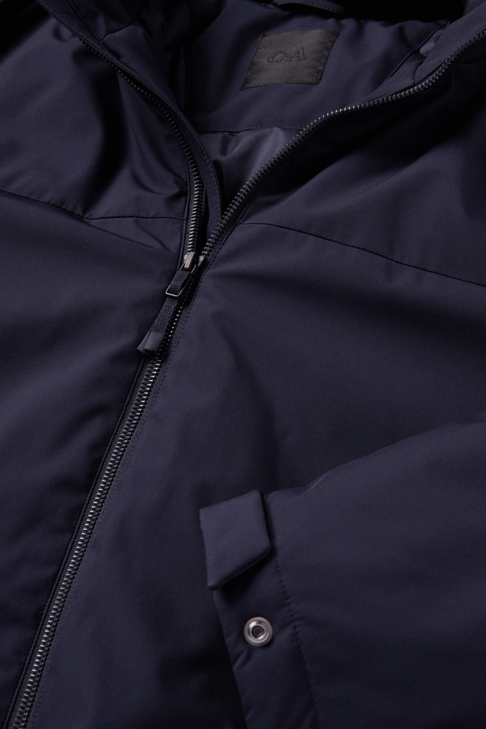 Jacket with hood - lined dark blue