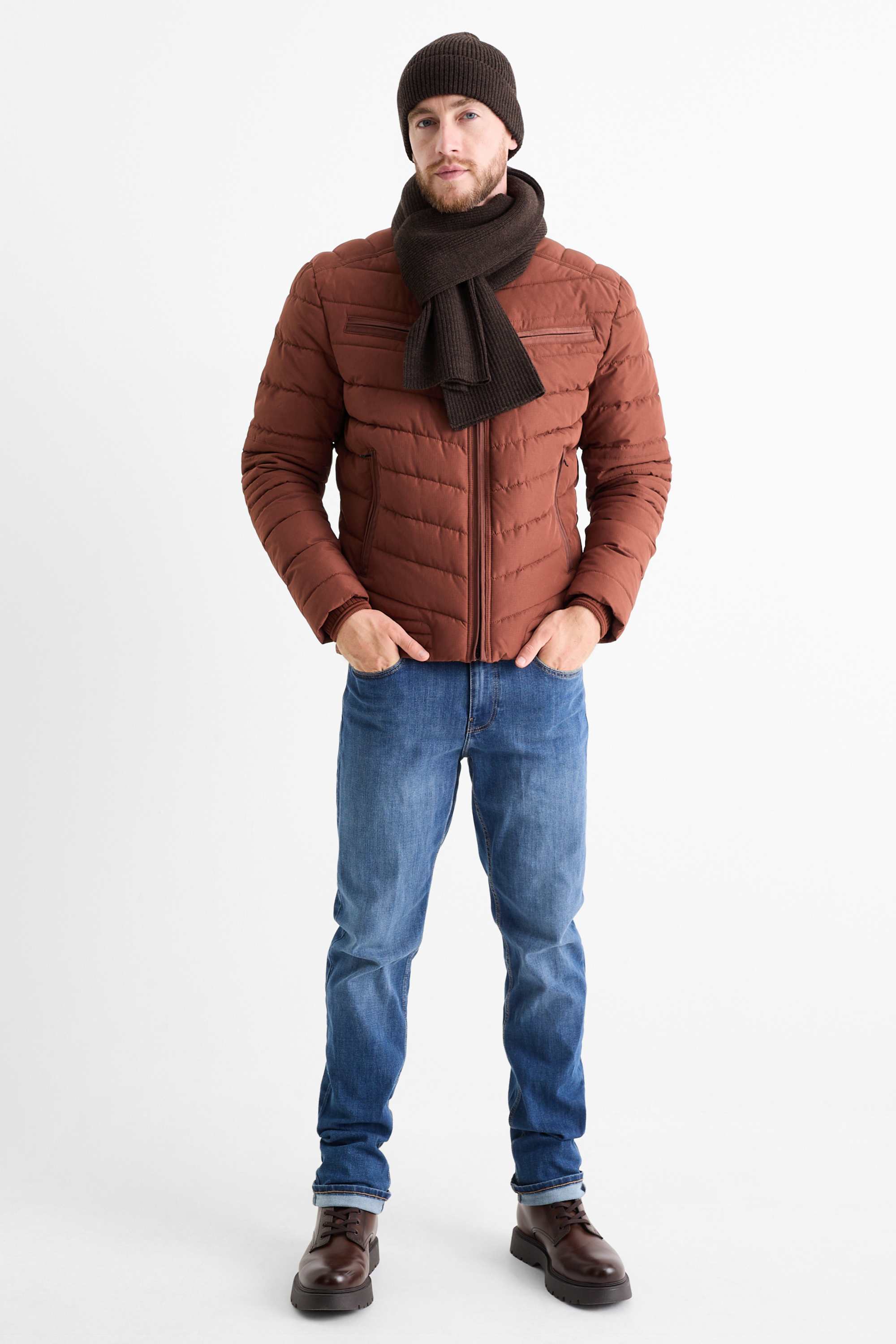Quilted jacket brown