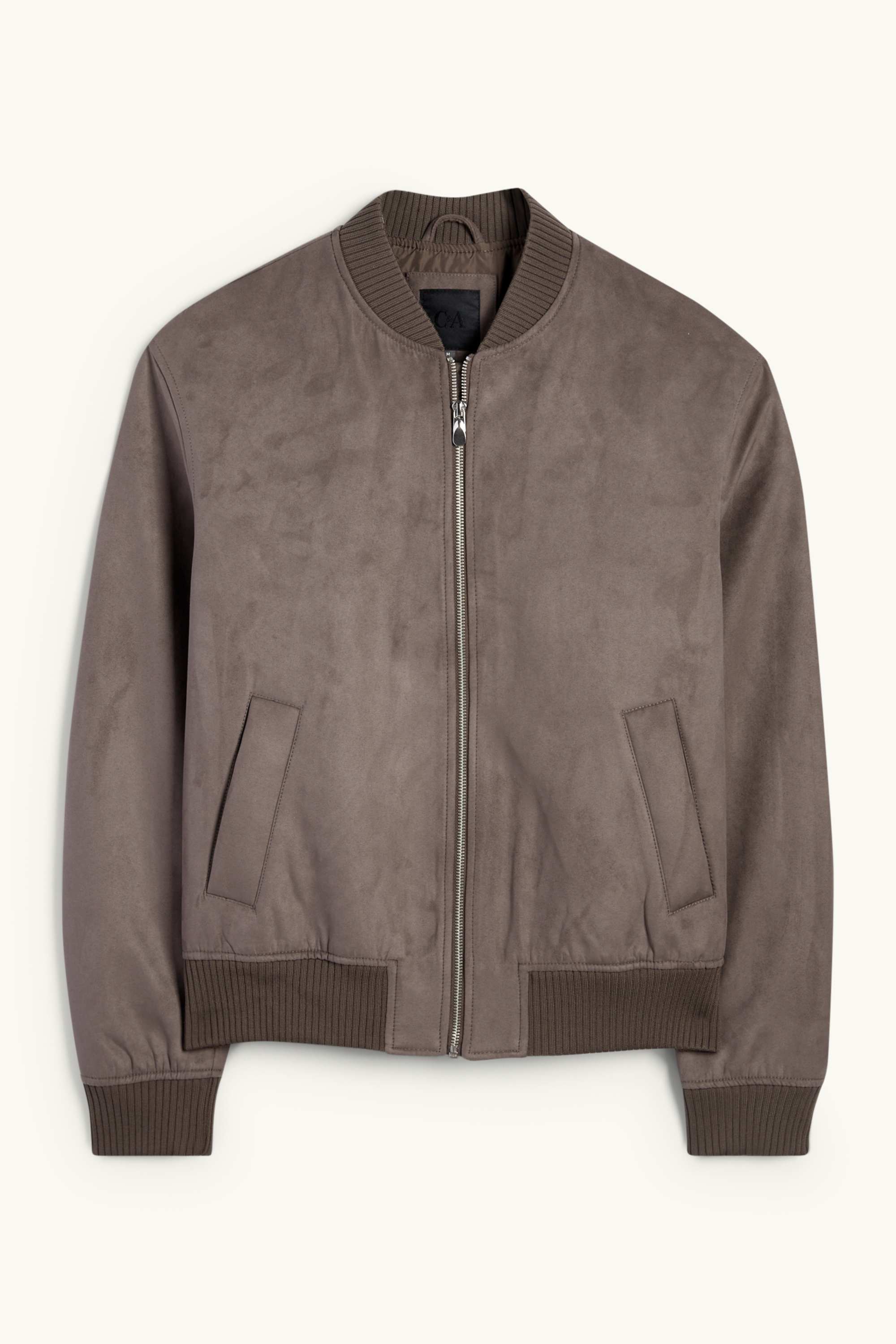 Bomber jacket - faux suede taupe