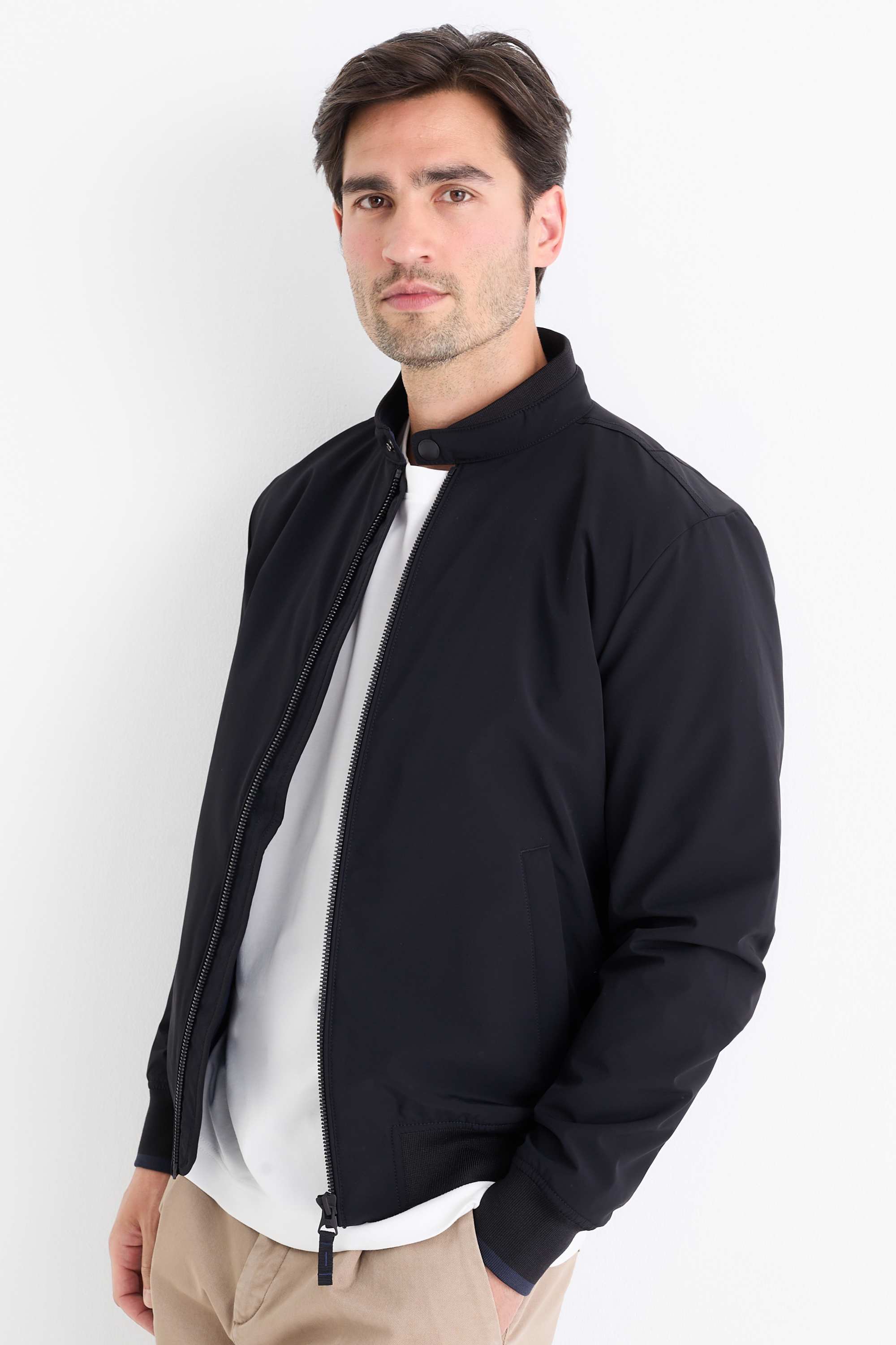 Bomber jacket - lined - water-repellent dark blue