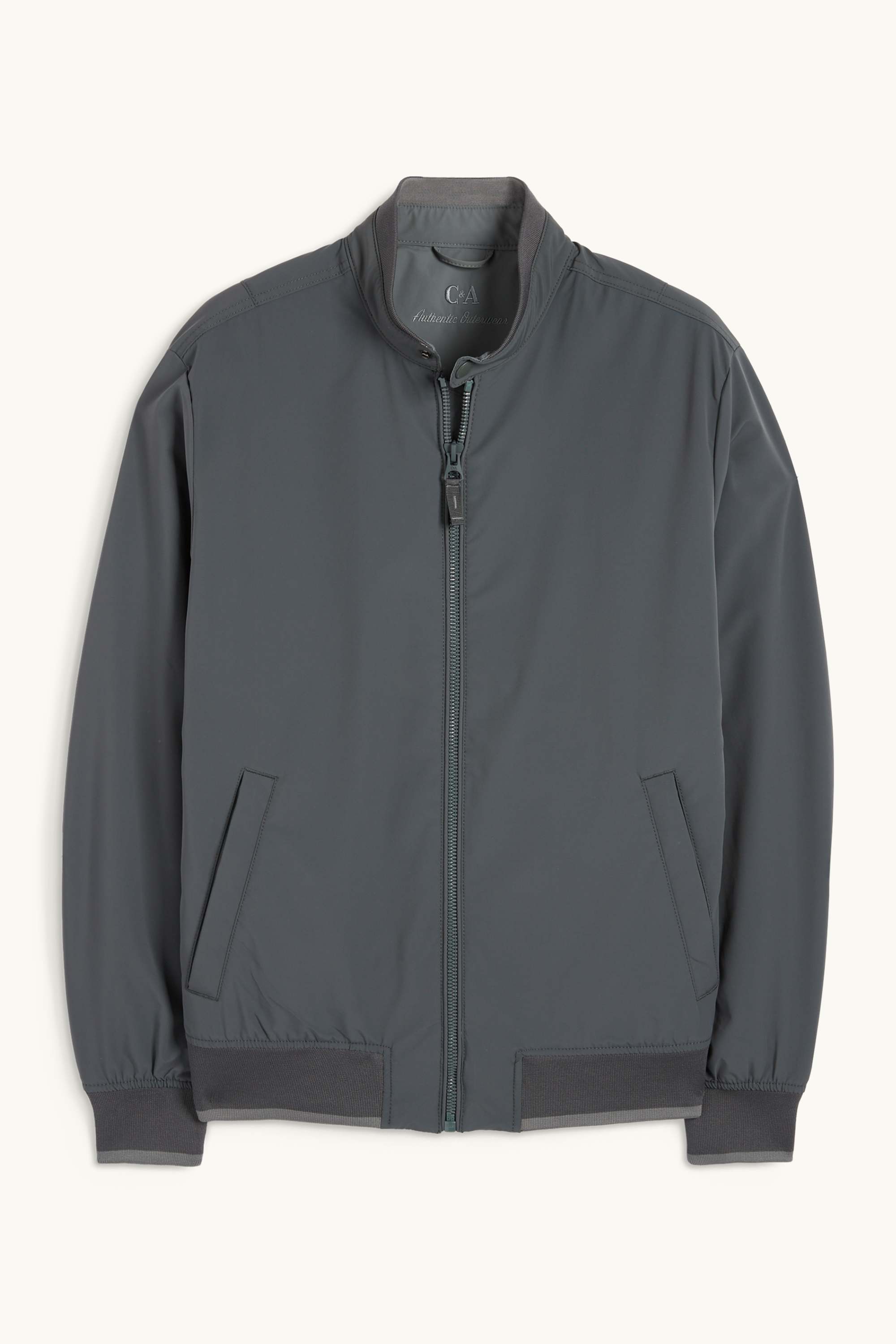 Bomber jacket - lined - water-repellent dark gray