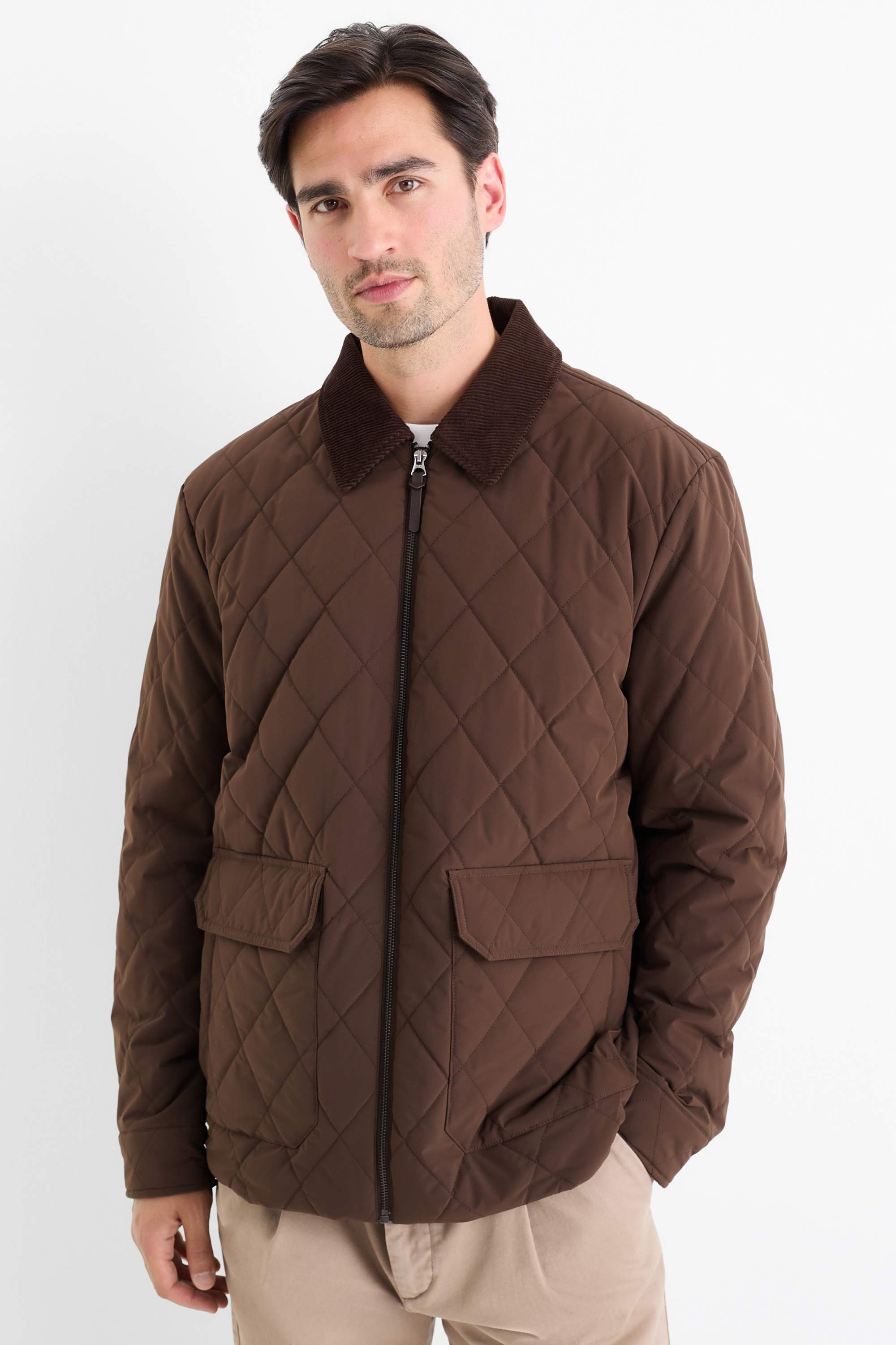 Quilted jacket dark brown (3)