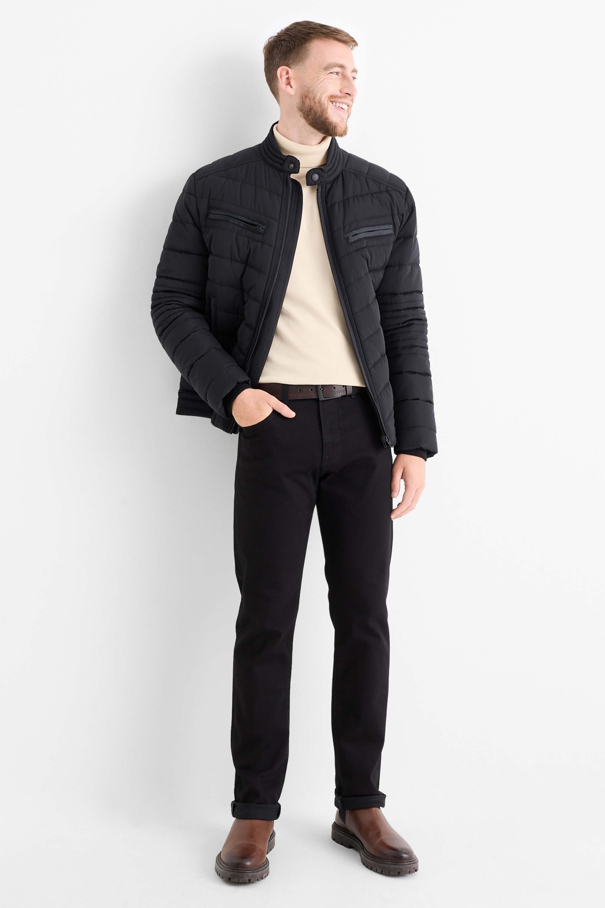 Turtleneck jumper light beige