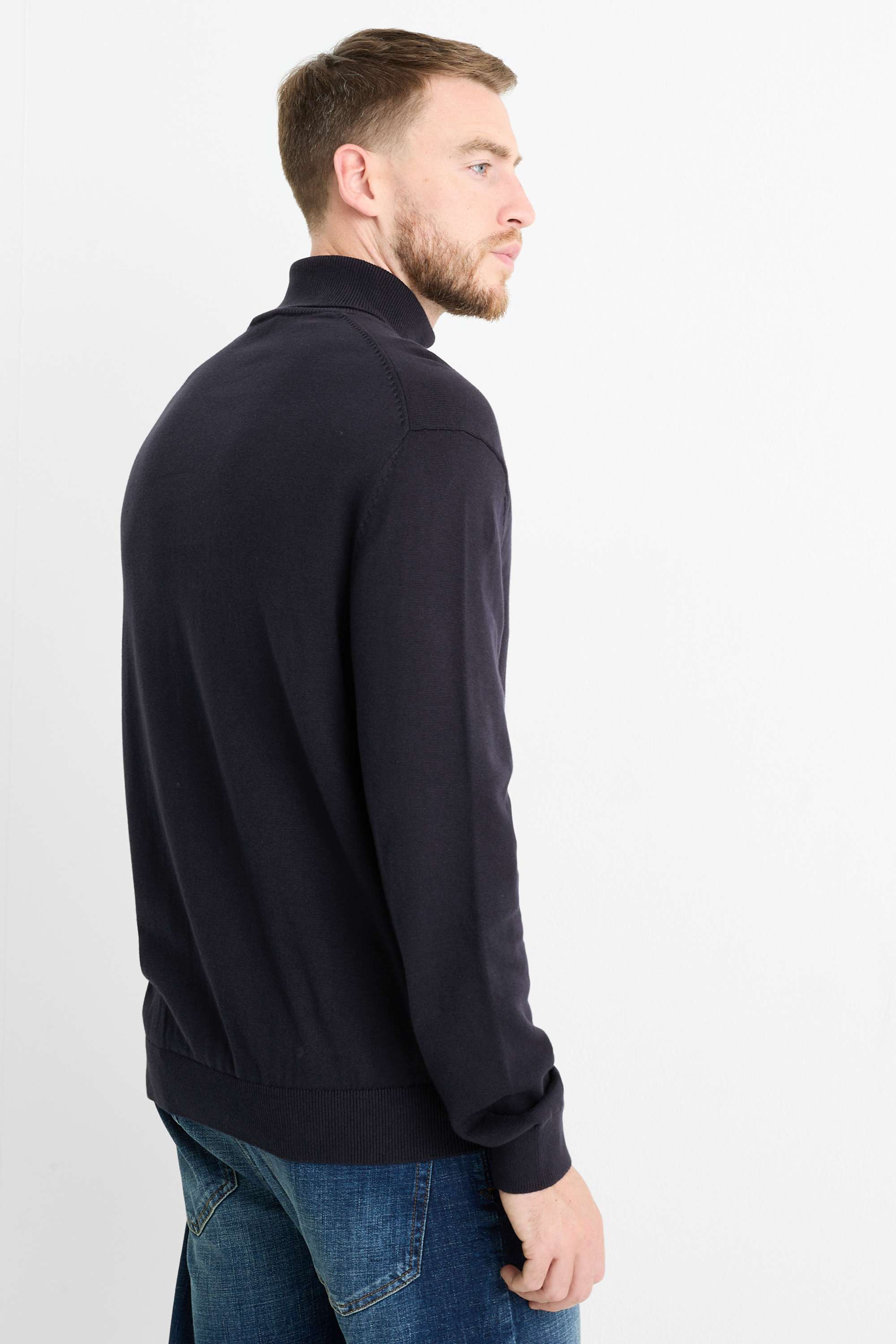 Turtleneck jumper dark blue