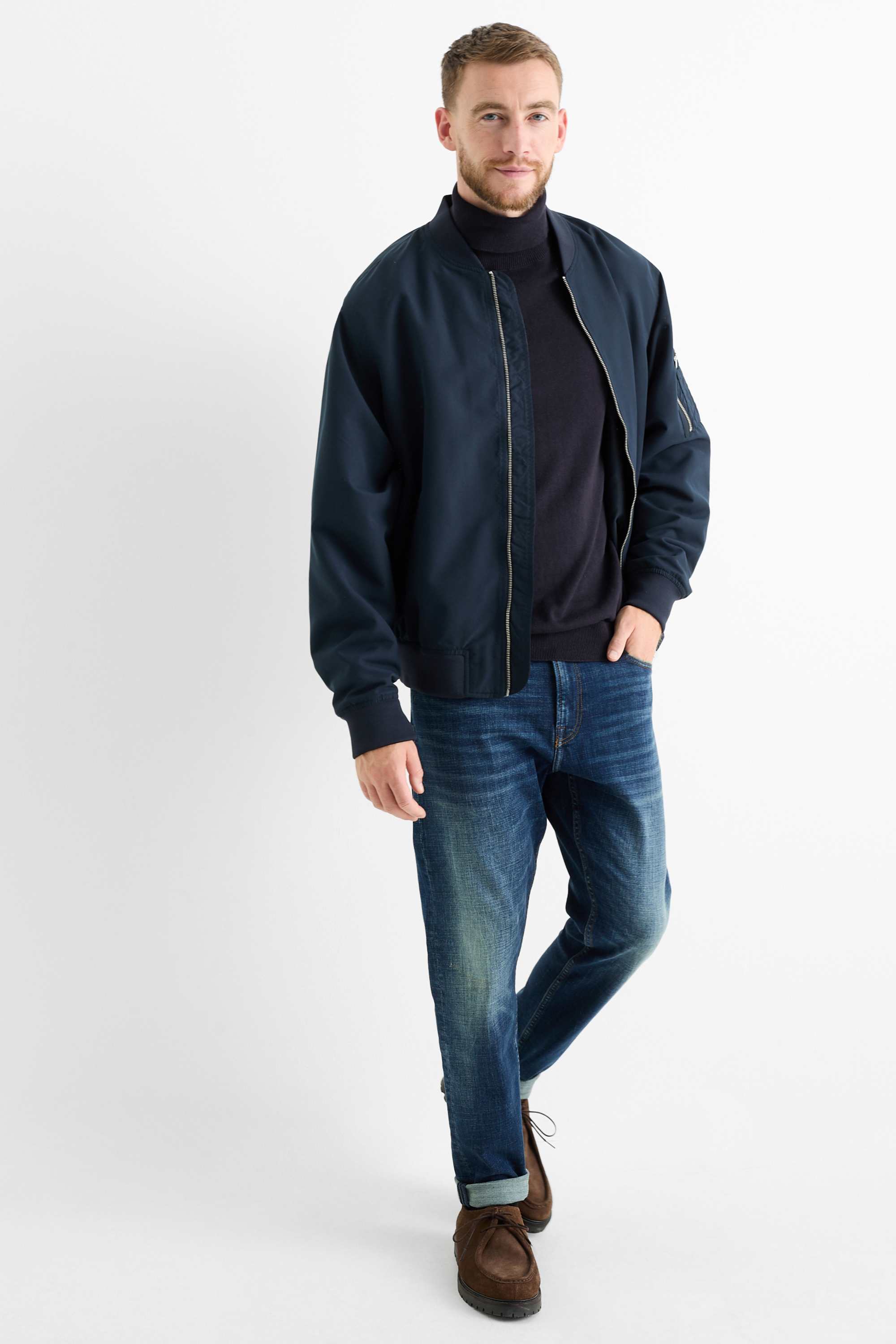 Turtleneck jumper dark blue