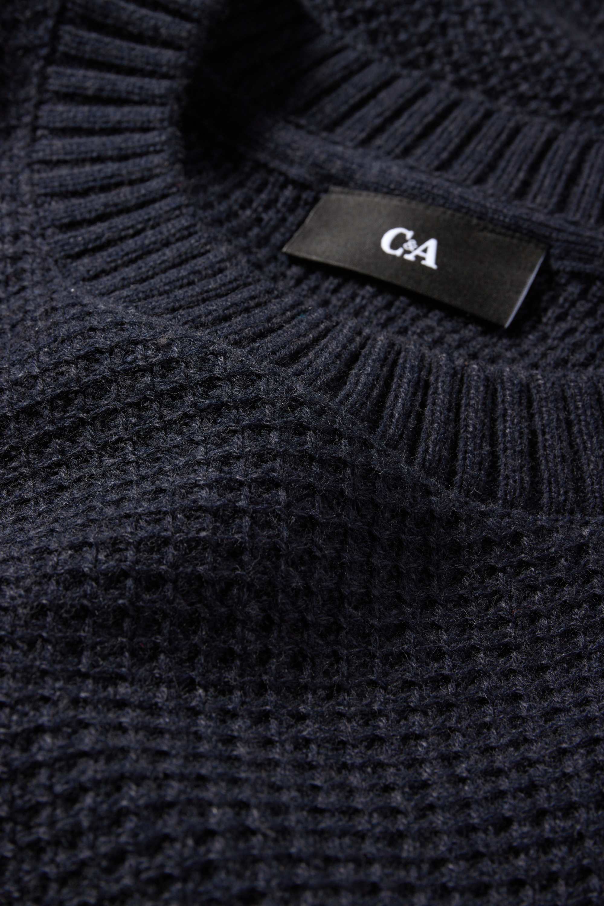 Jumper - textured dark blue