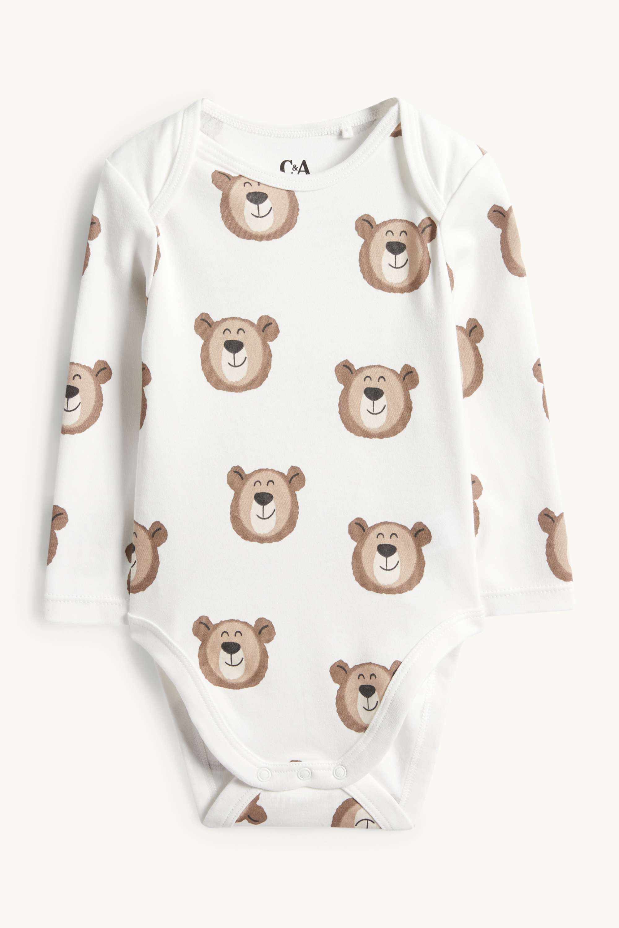 Bear - baby bodysuit brown / cremewhite