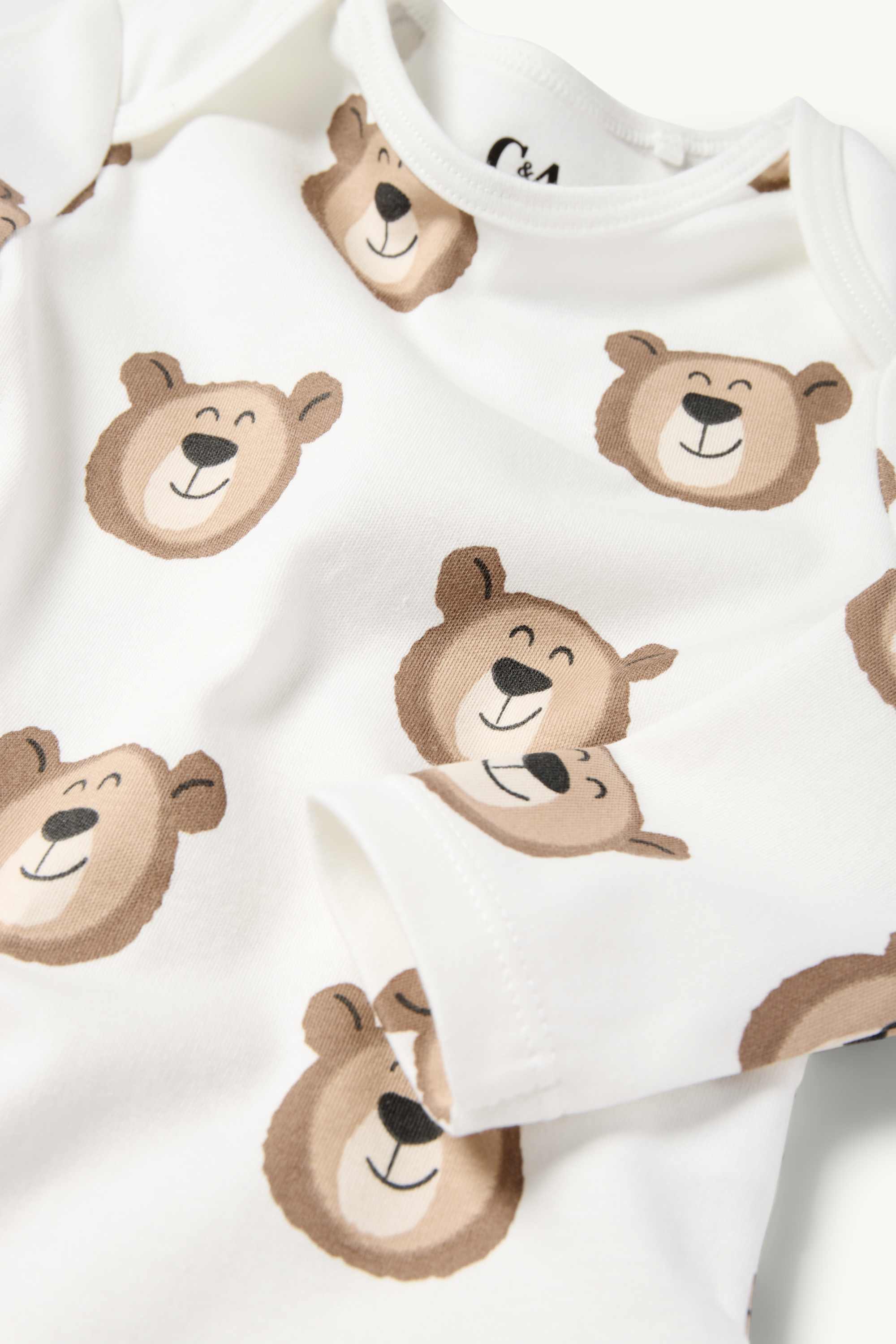 Bear - baby bodysuit brown / cremewhite