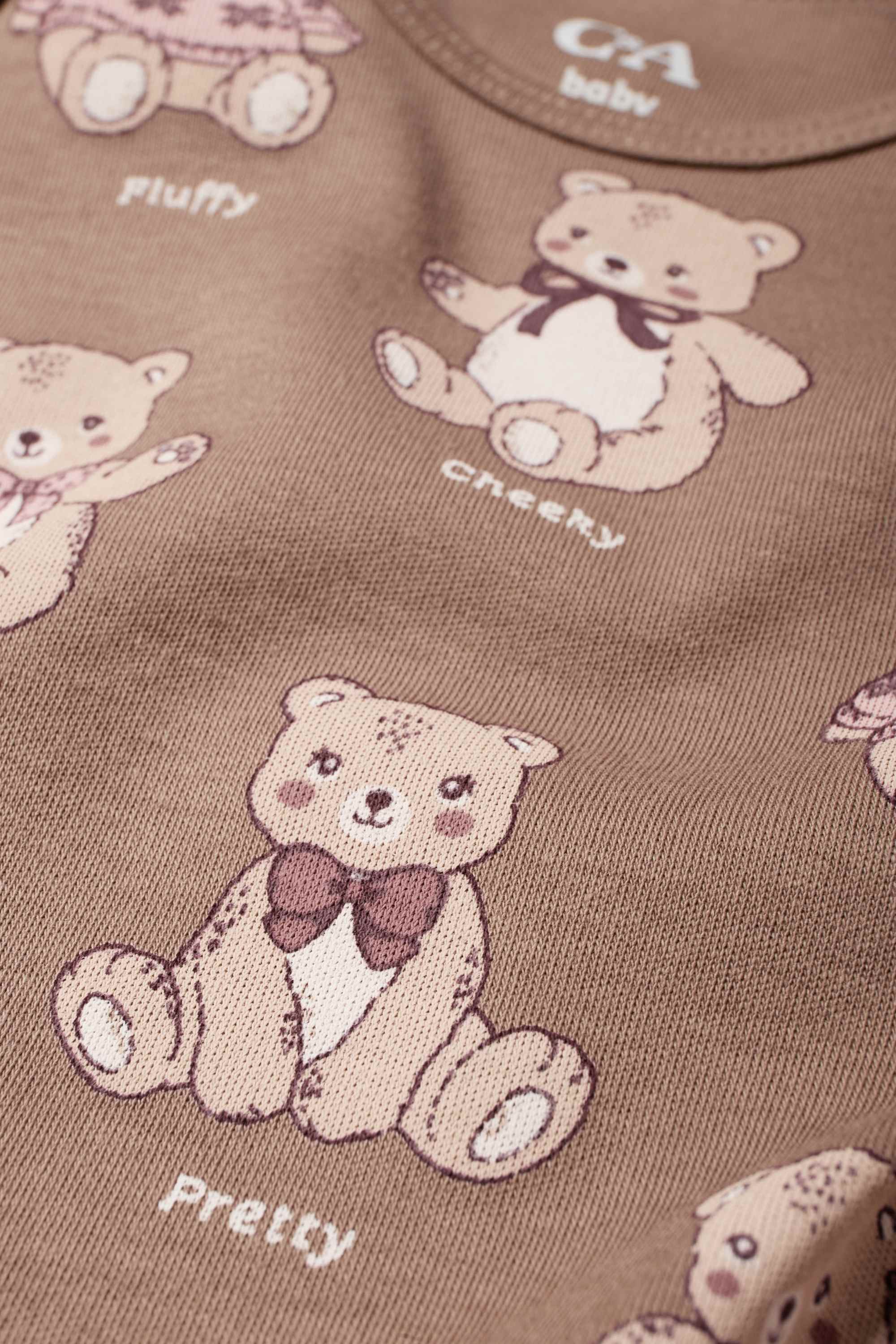 Teddy bear - baby bodysuit brown