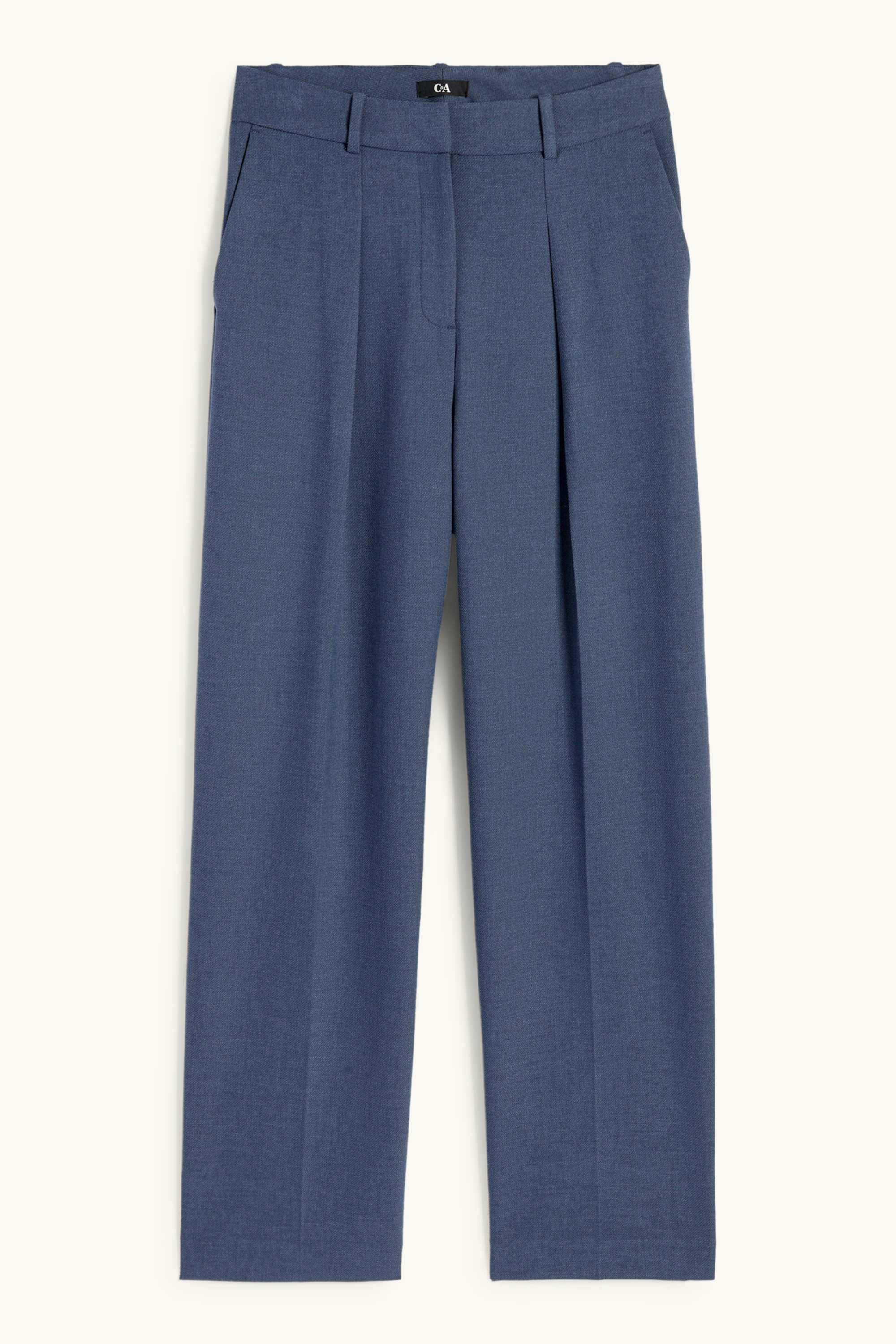 Business trousers - high waist - wide leg dark blue