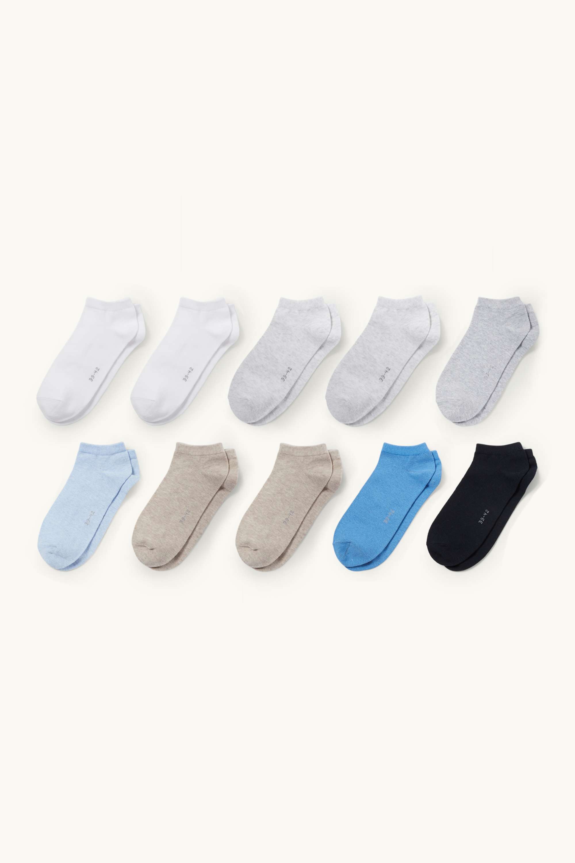 Multipack of 10 - trainer socks light blue