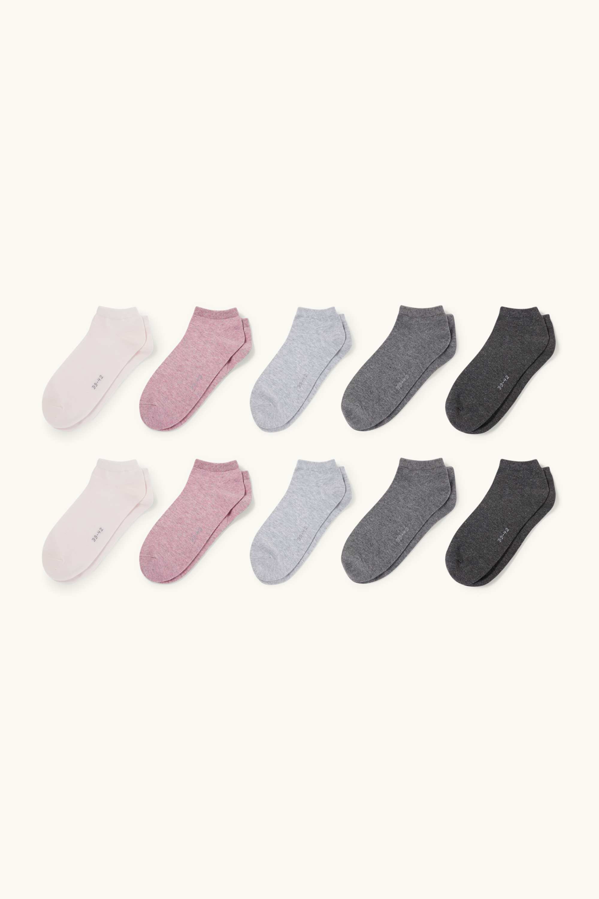 Multipack of 10 - trainer socks dark rose