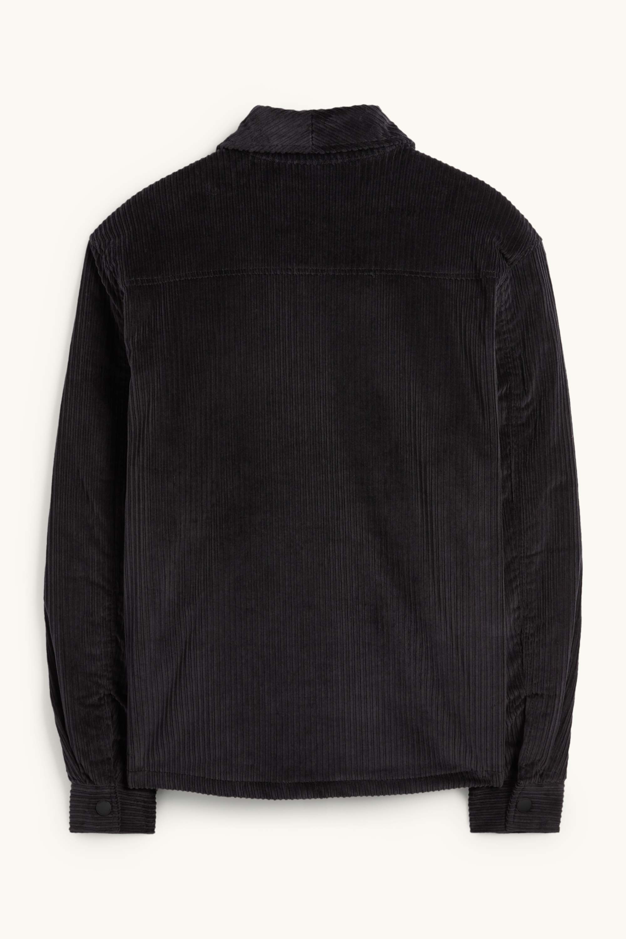 Corduroy shirt jacket - relaxed fit - lined - kent collar black