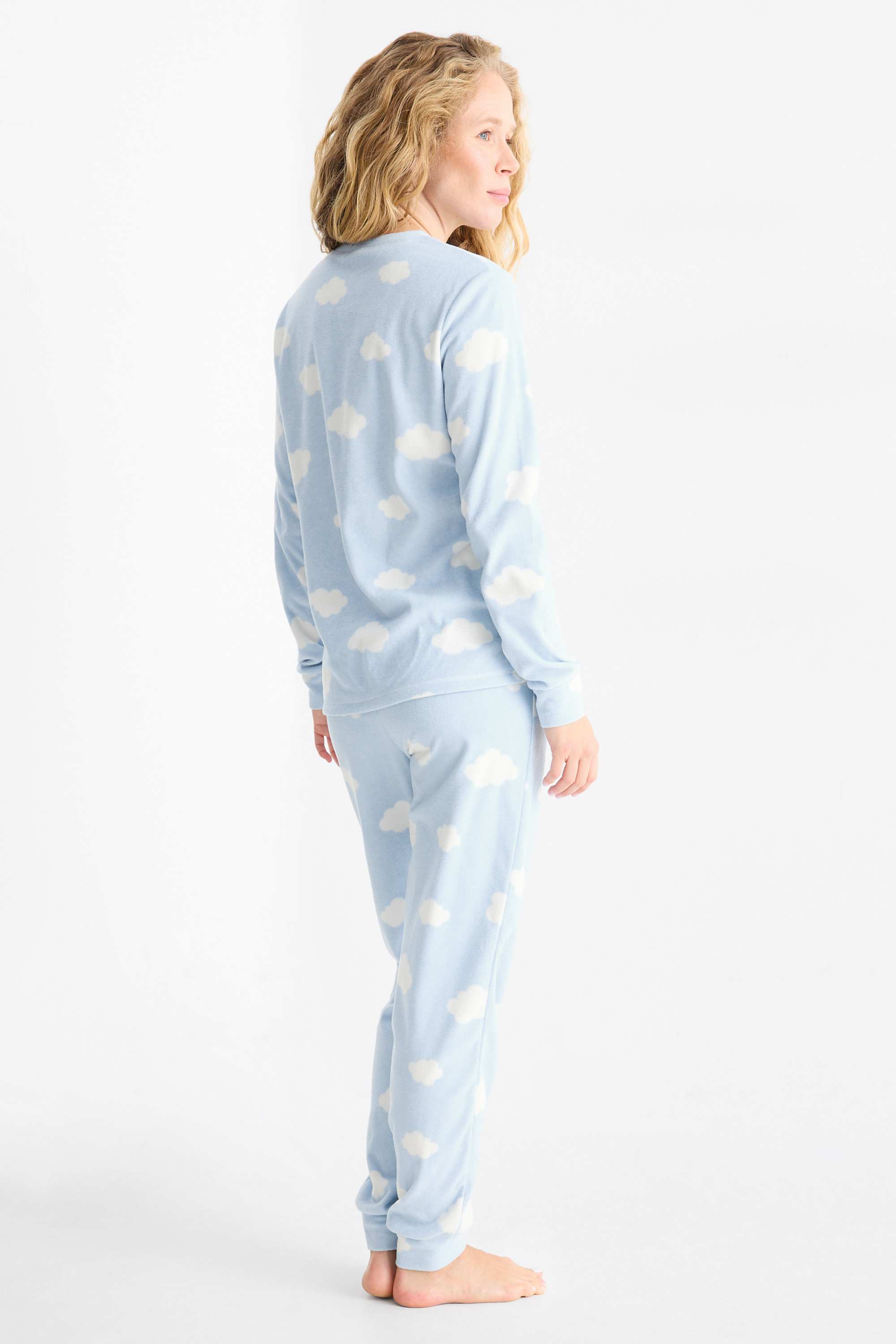 Fleece pyjamas light blue