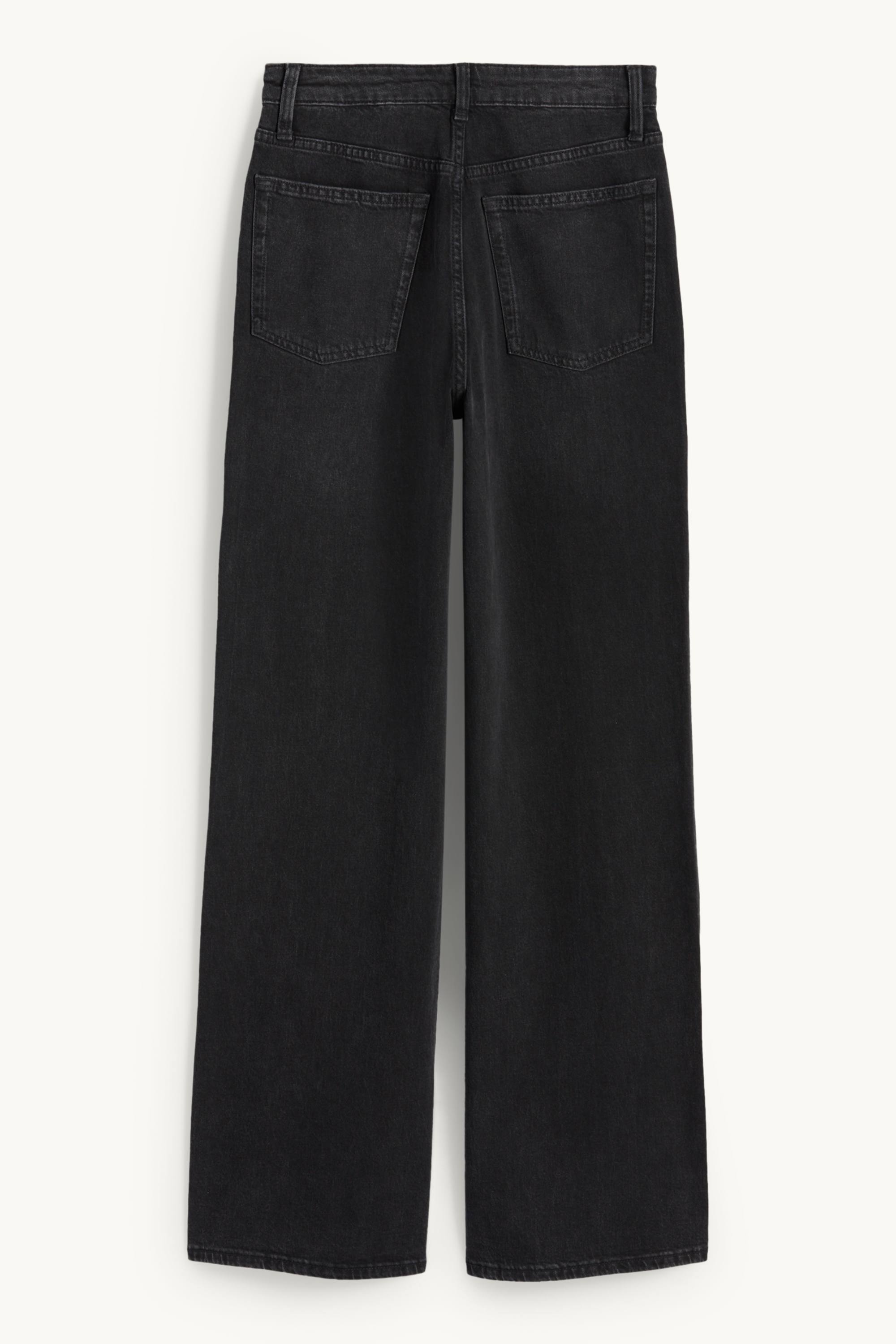 Wide leg jeans - high waist black (2)