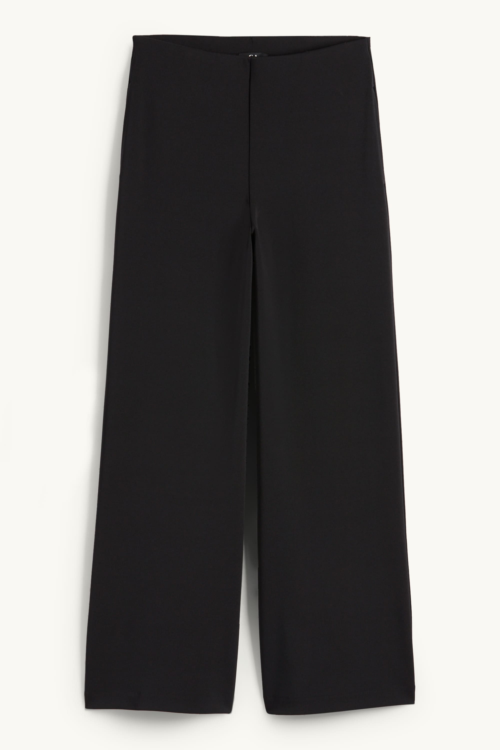 Jersey trousers - high waist - wide leg black