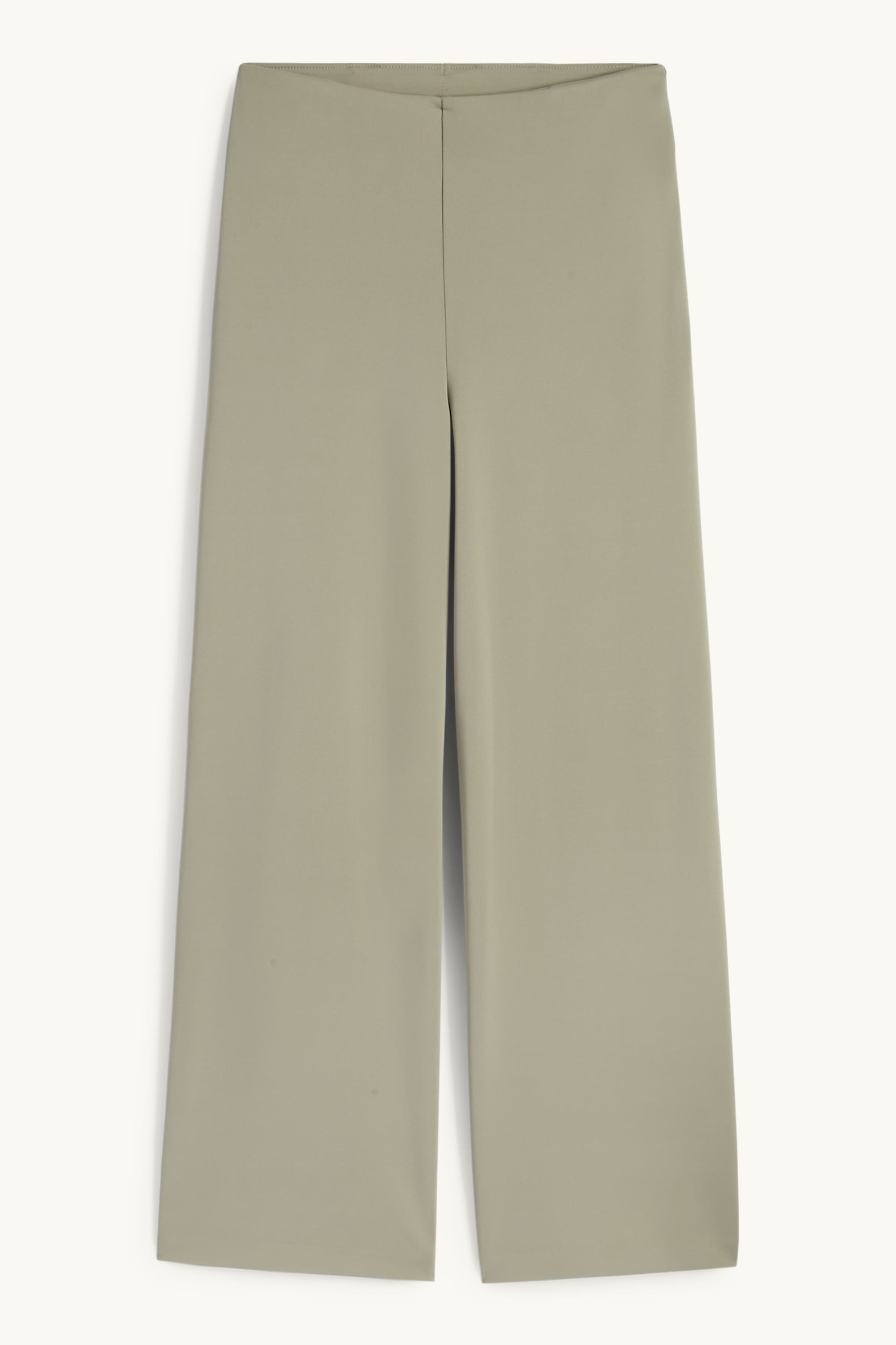 Jersey trousers - high waist - wide leg green