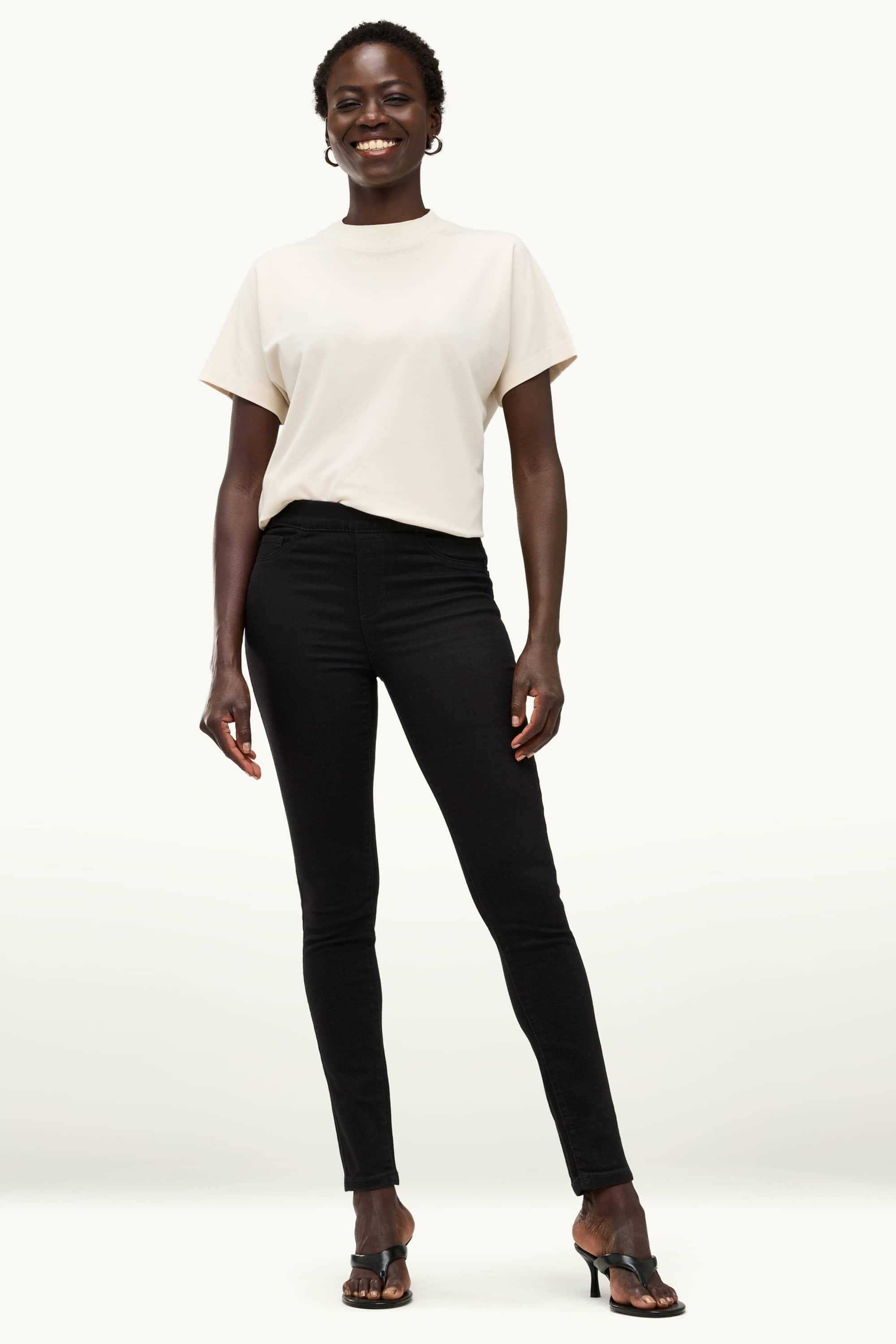 Jegging jeans - mid-rise waist black (2)