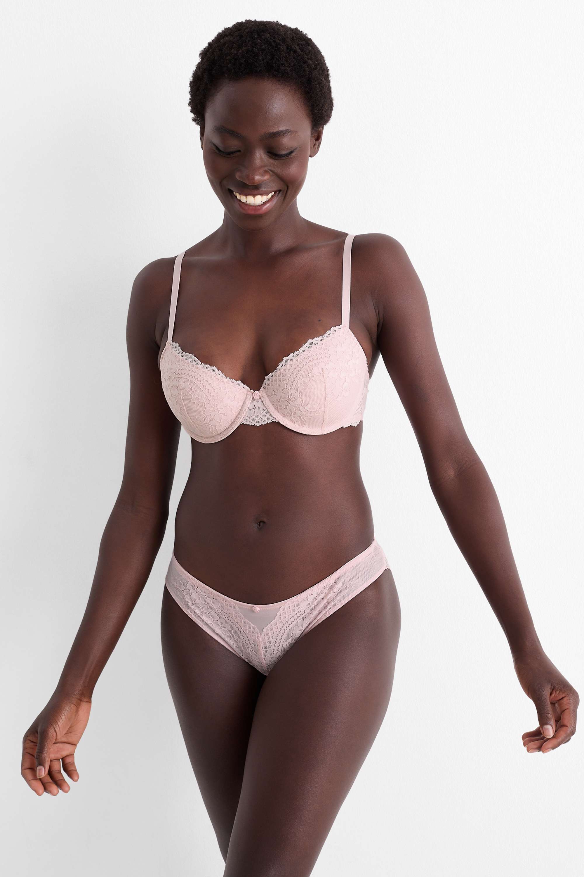 Underwire bra - DEMI - padded rose