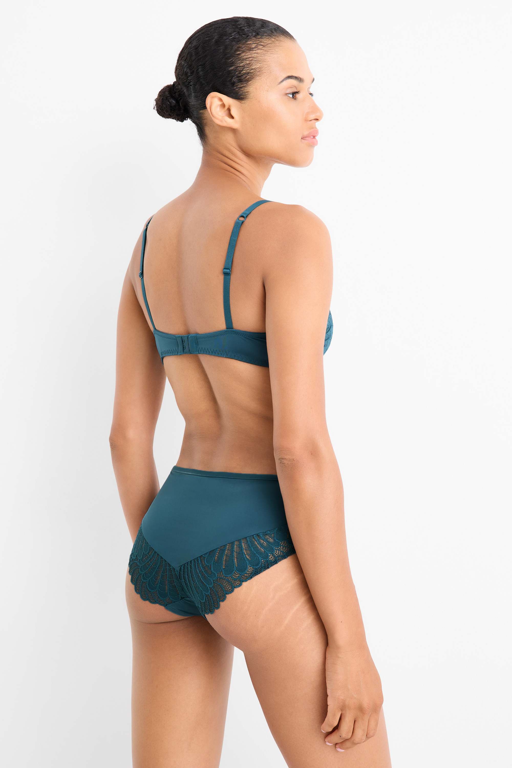Underwire bra - DEMI - padded dark green
