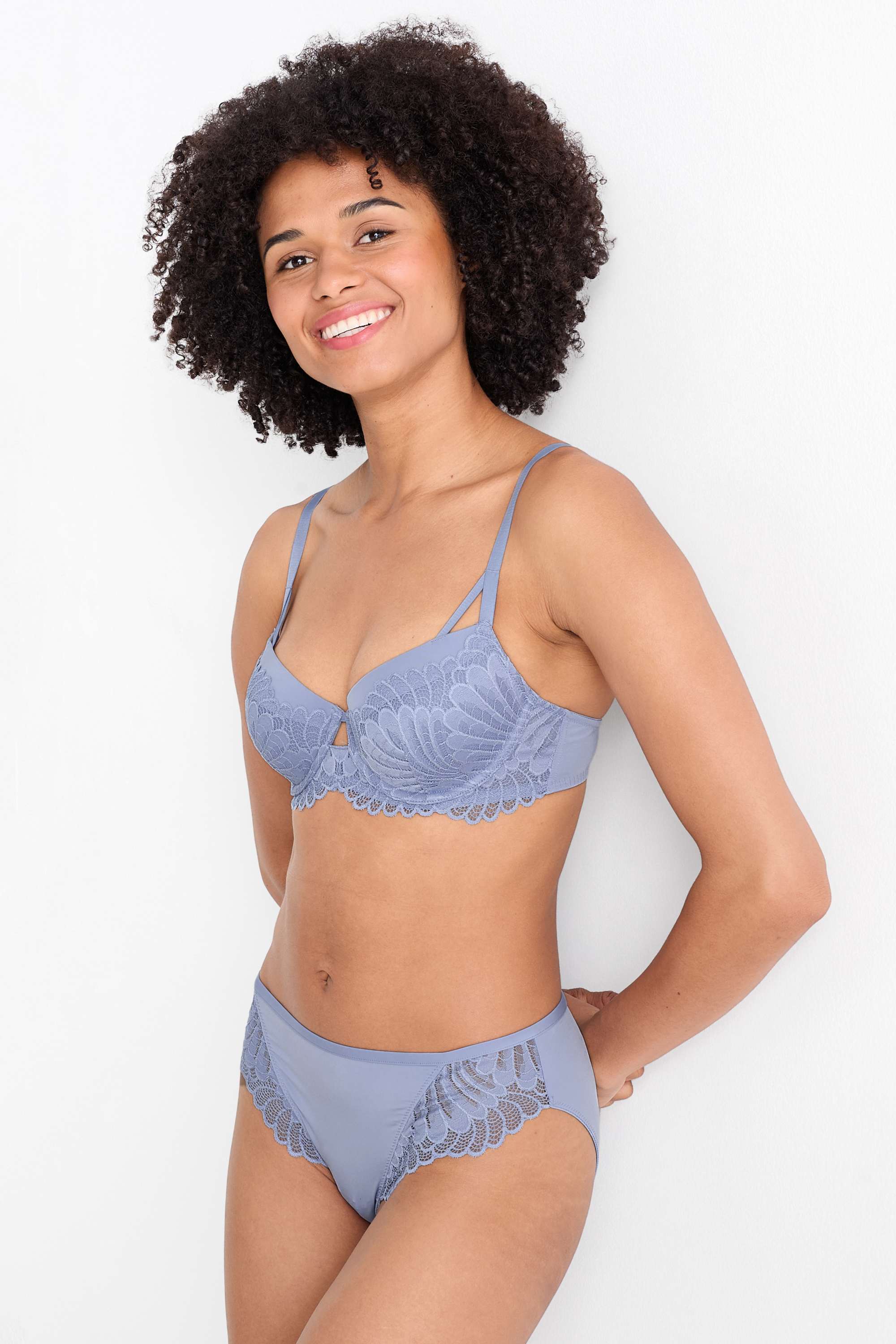 Underwire bra - DEMI - padded blue