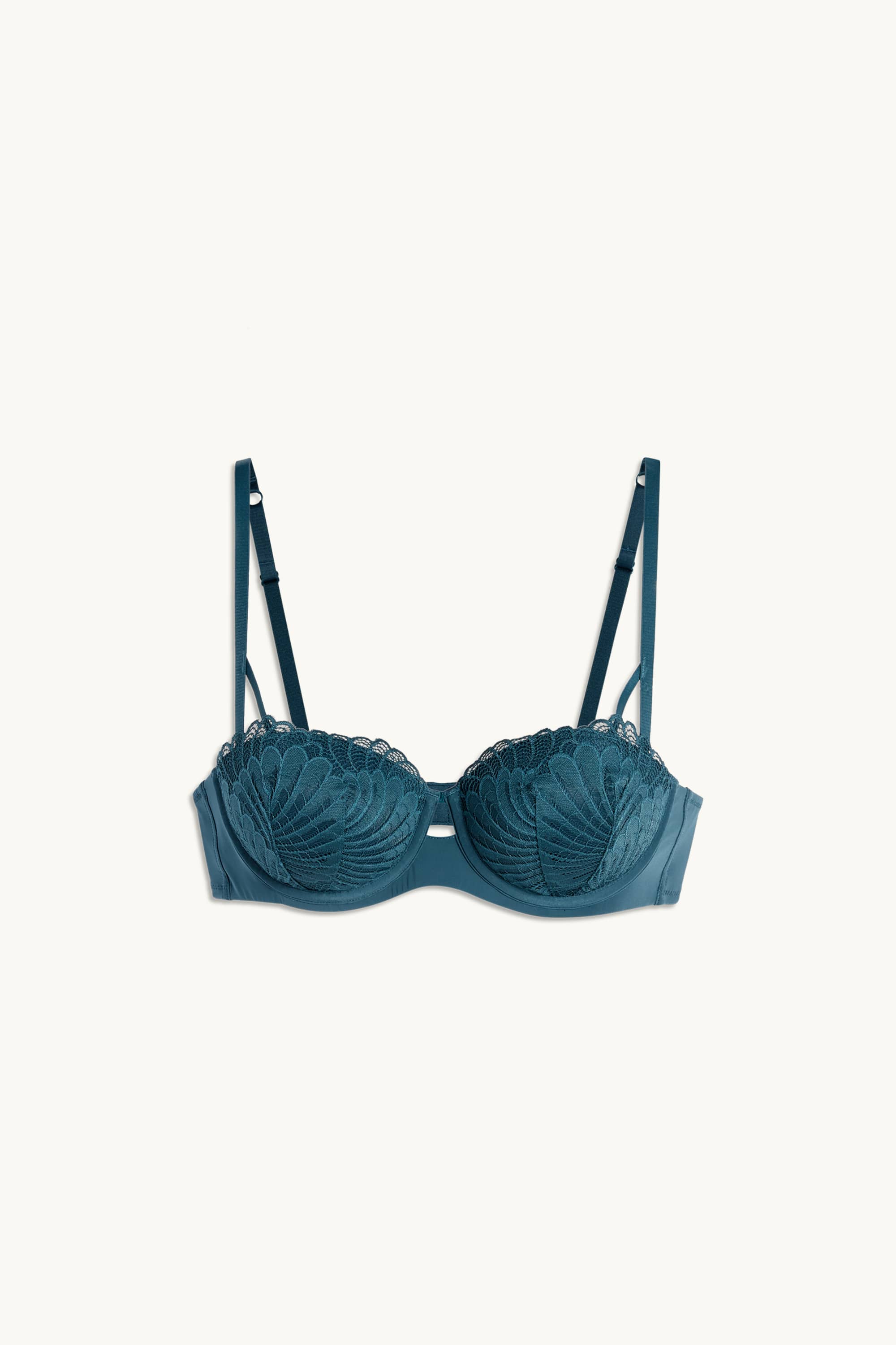 Underwire bra - BALCONETTE - padded dark green