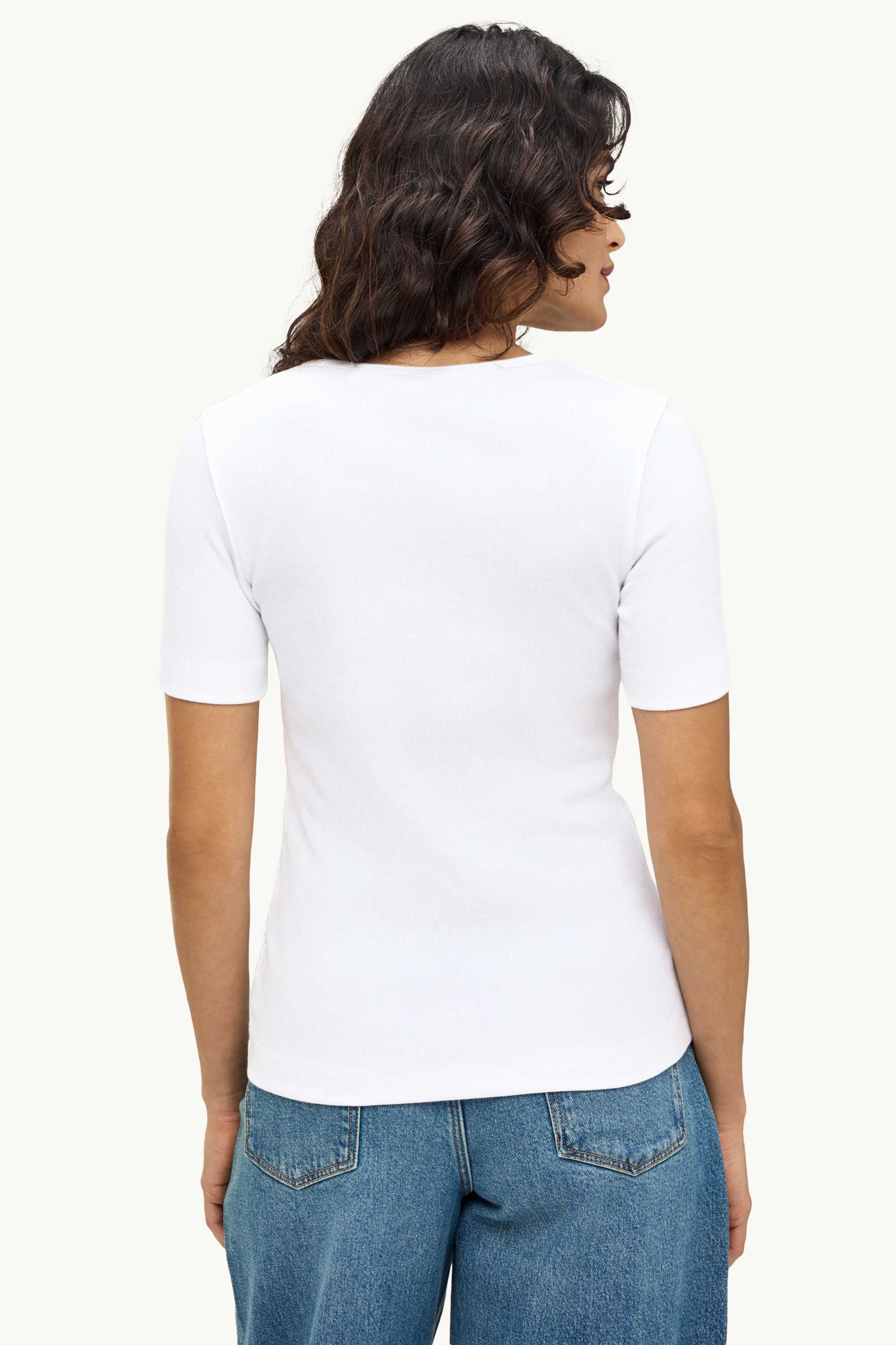 T-shirt - slim fit - ribbed white