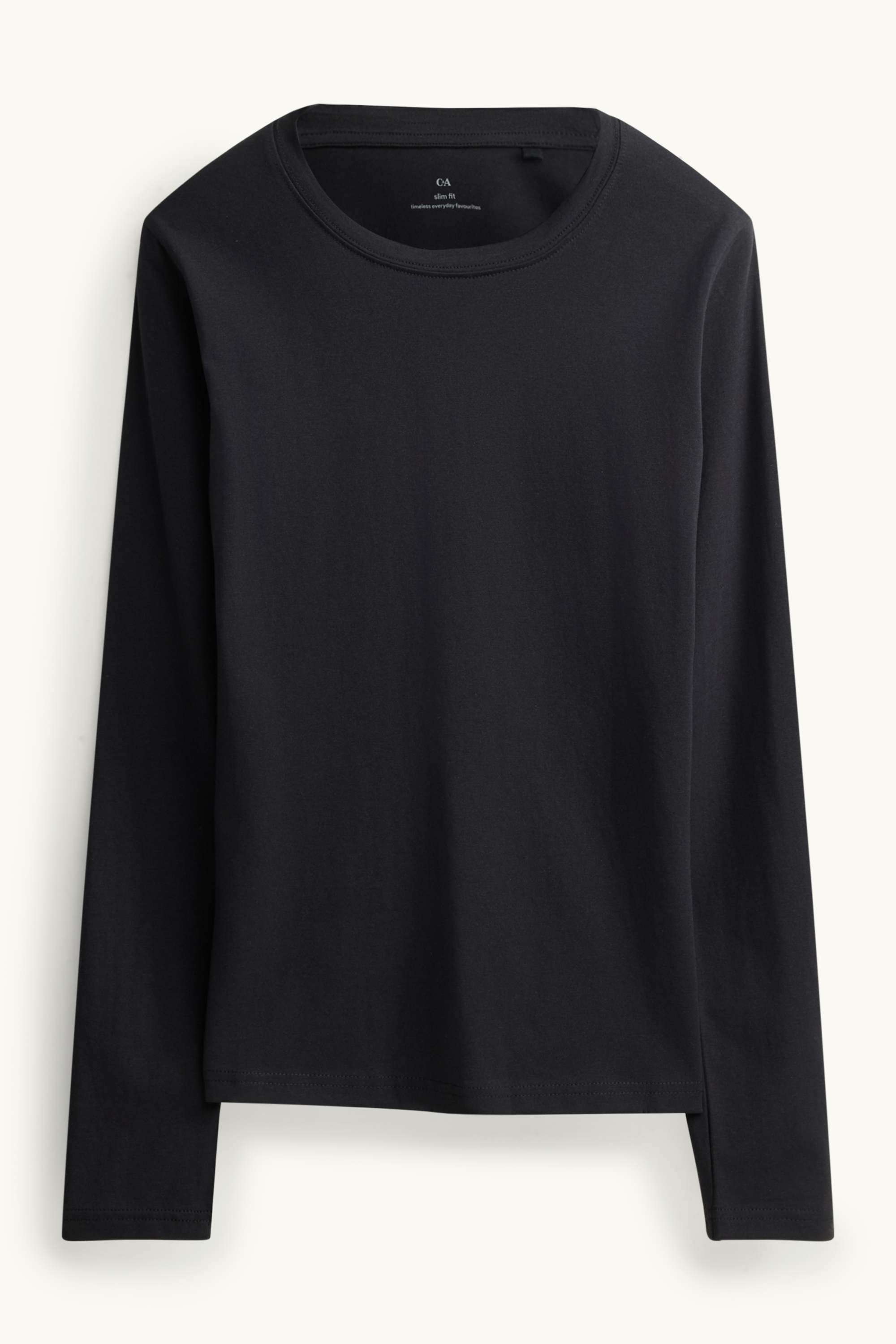 Long sleeve top - slim fit black