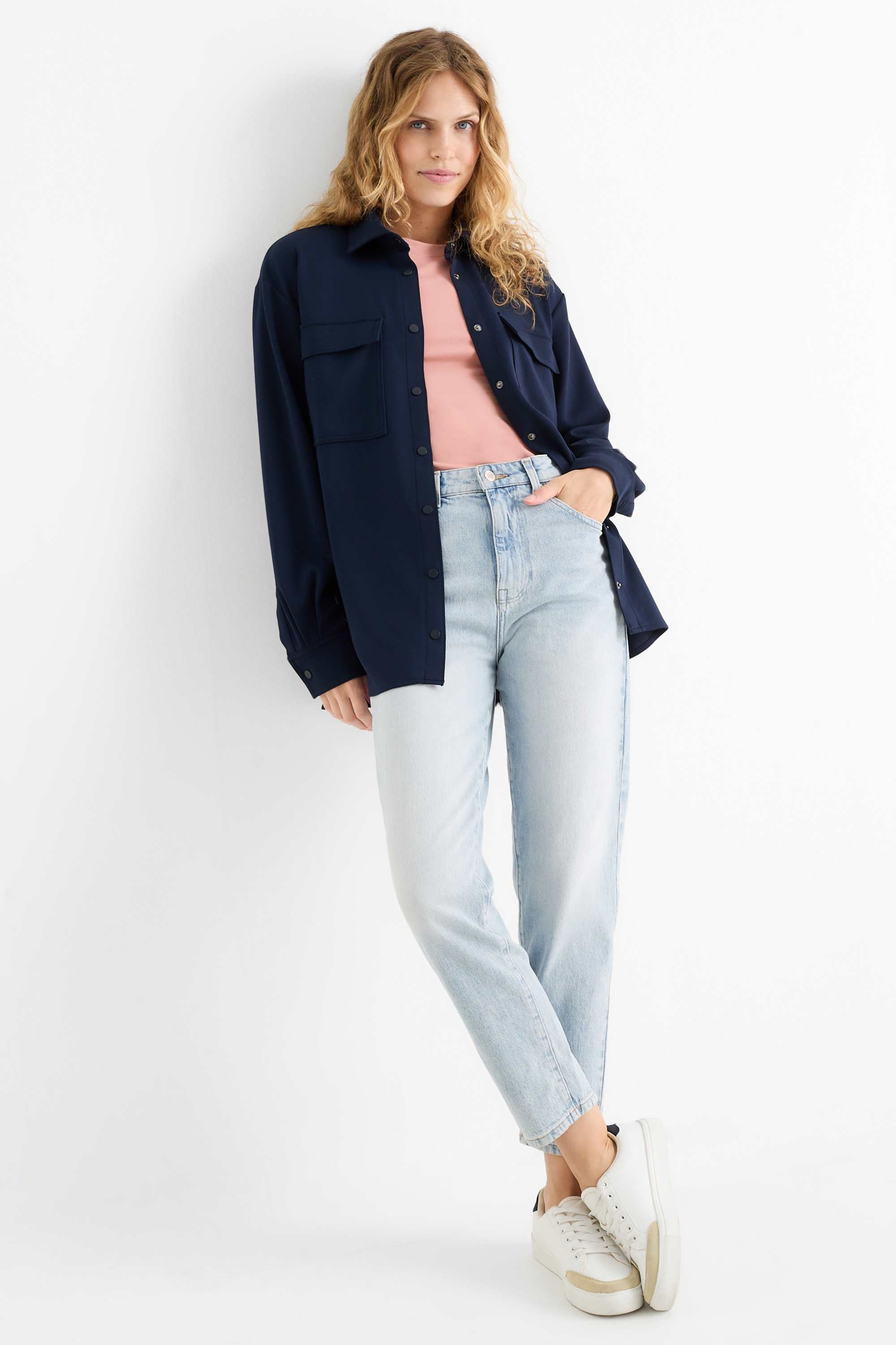 Long sleeve top - slim fit dark rose