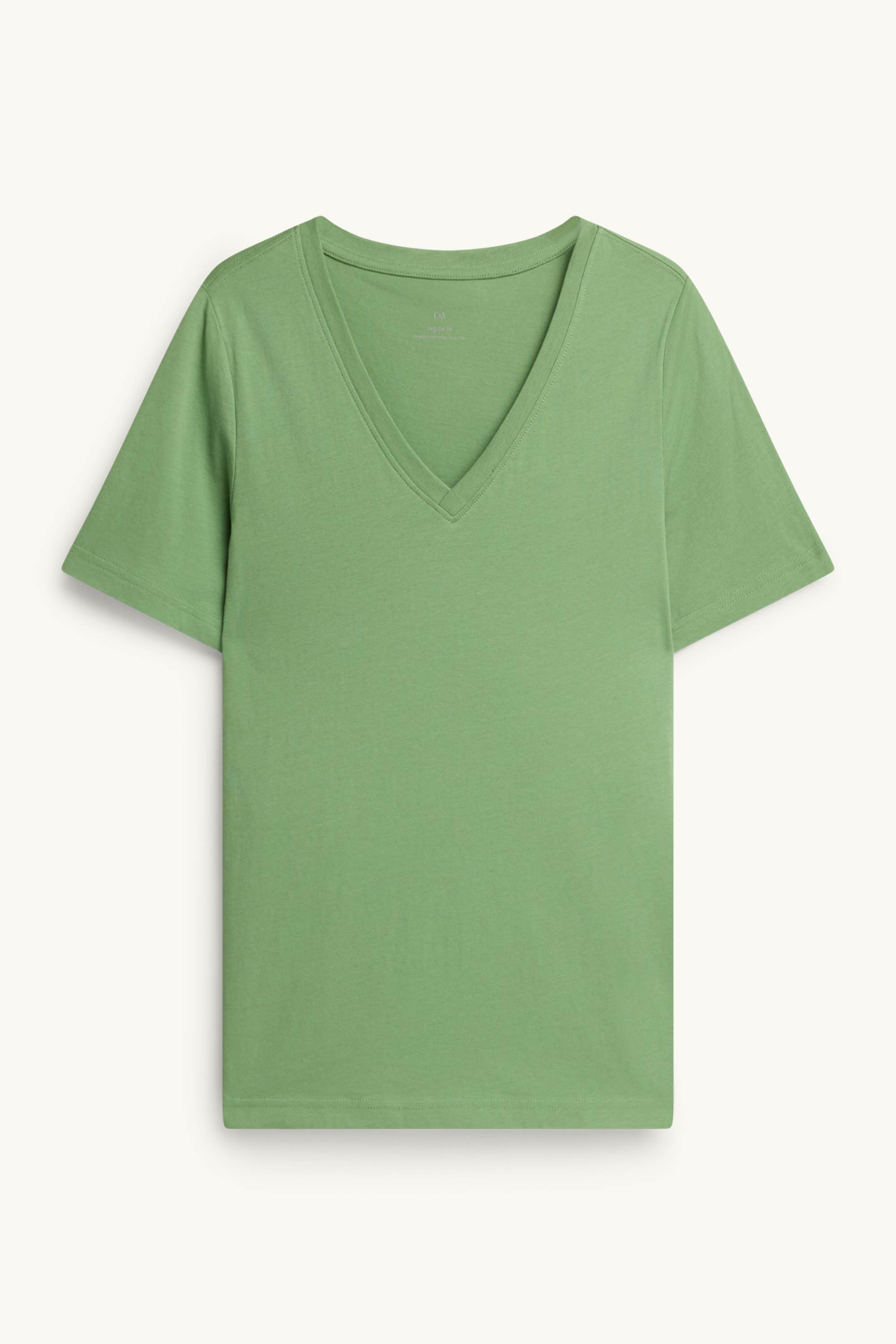 V-neck T-shirt - regular fit green