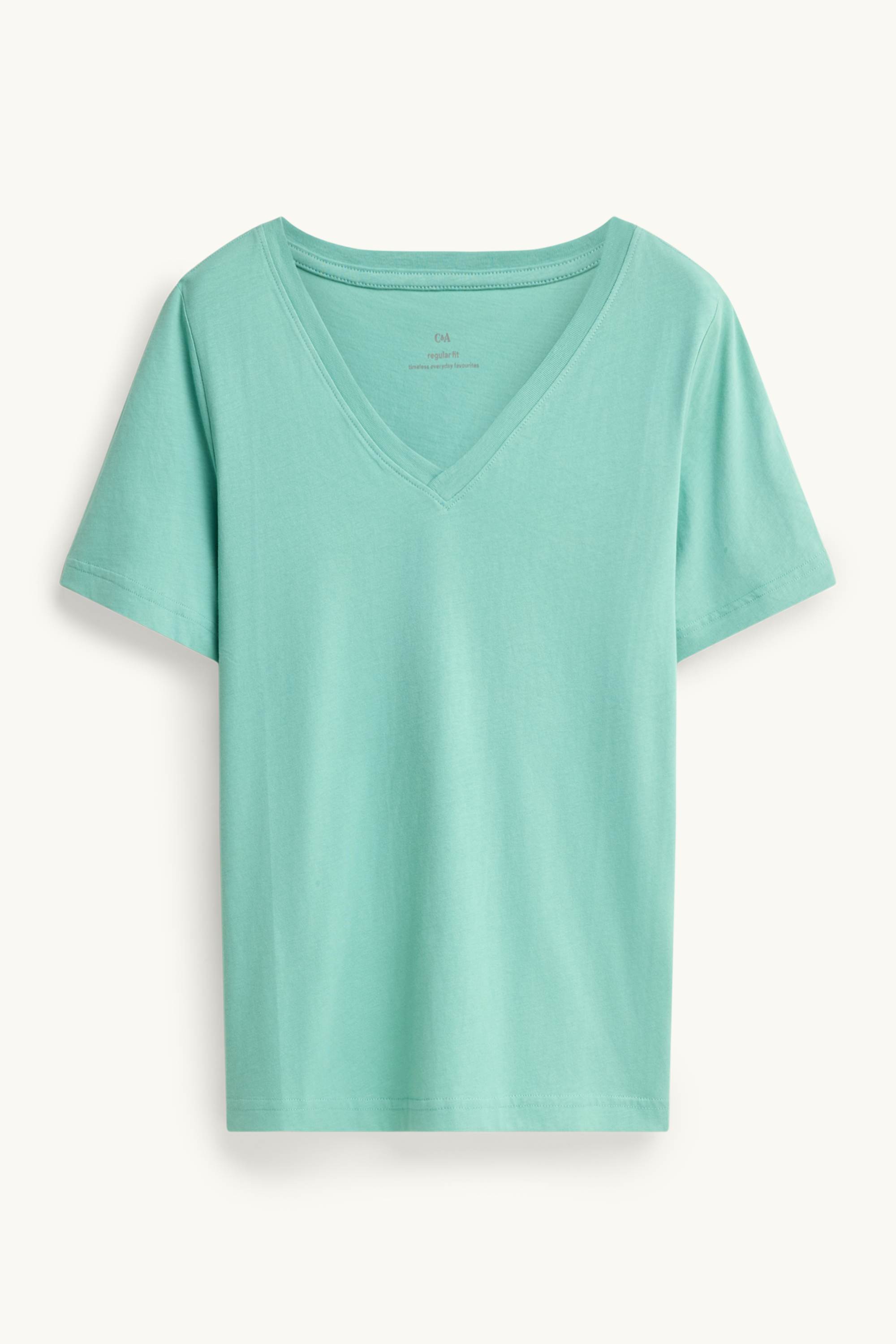 V-neck T-shirt - regular fit turquoise