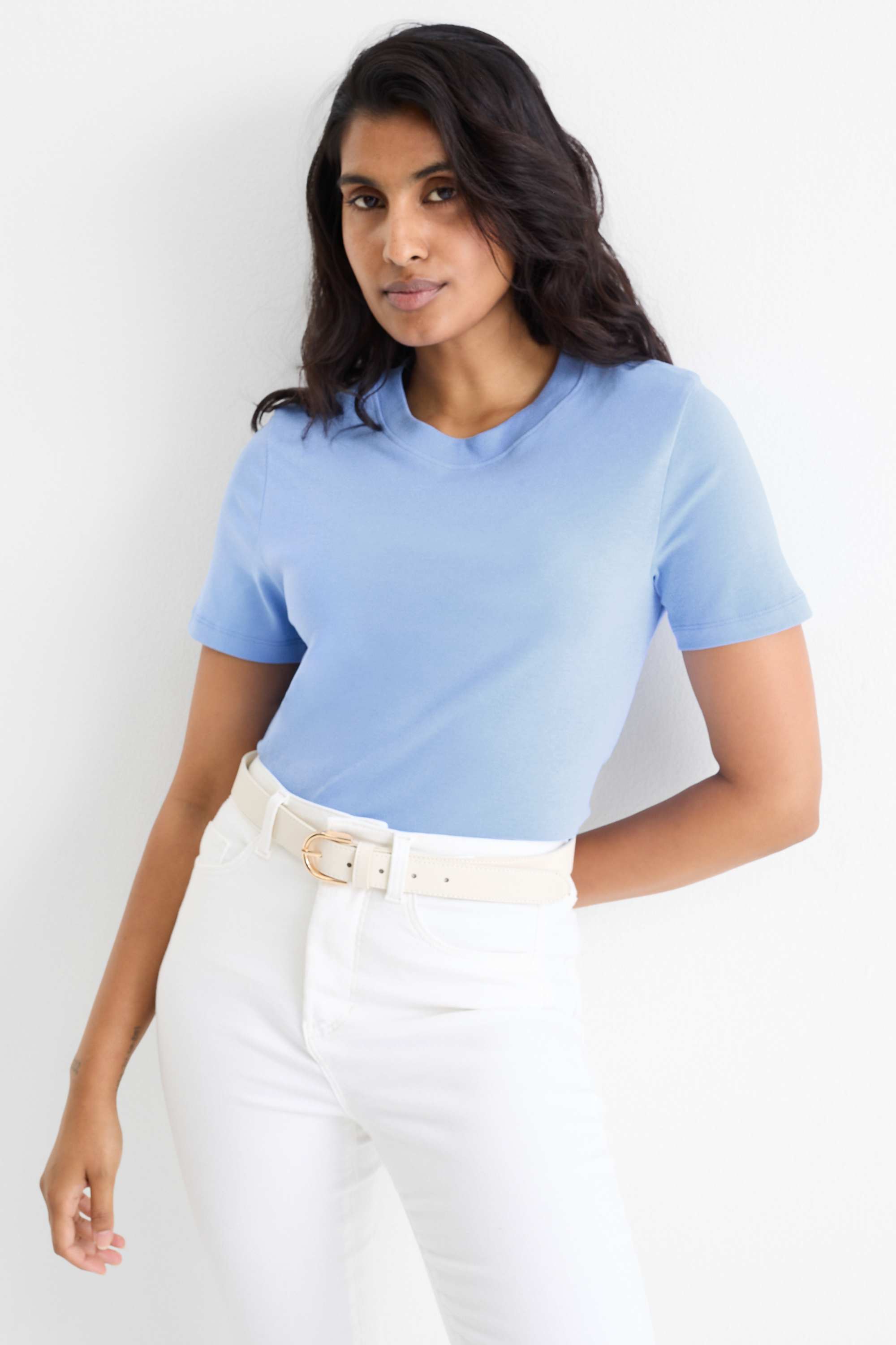 T-shirt - slim fit light blue