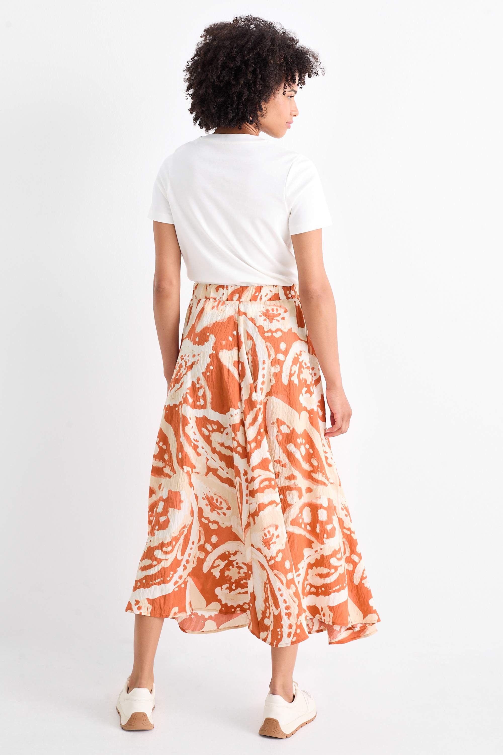 Skirt - patterned dark orange