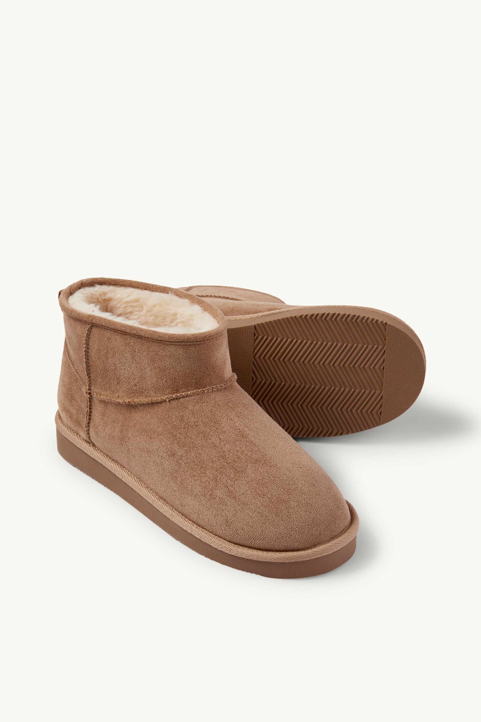 Ankle boots - faux suede light brown