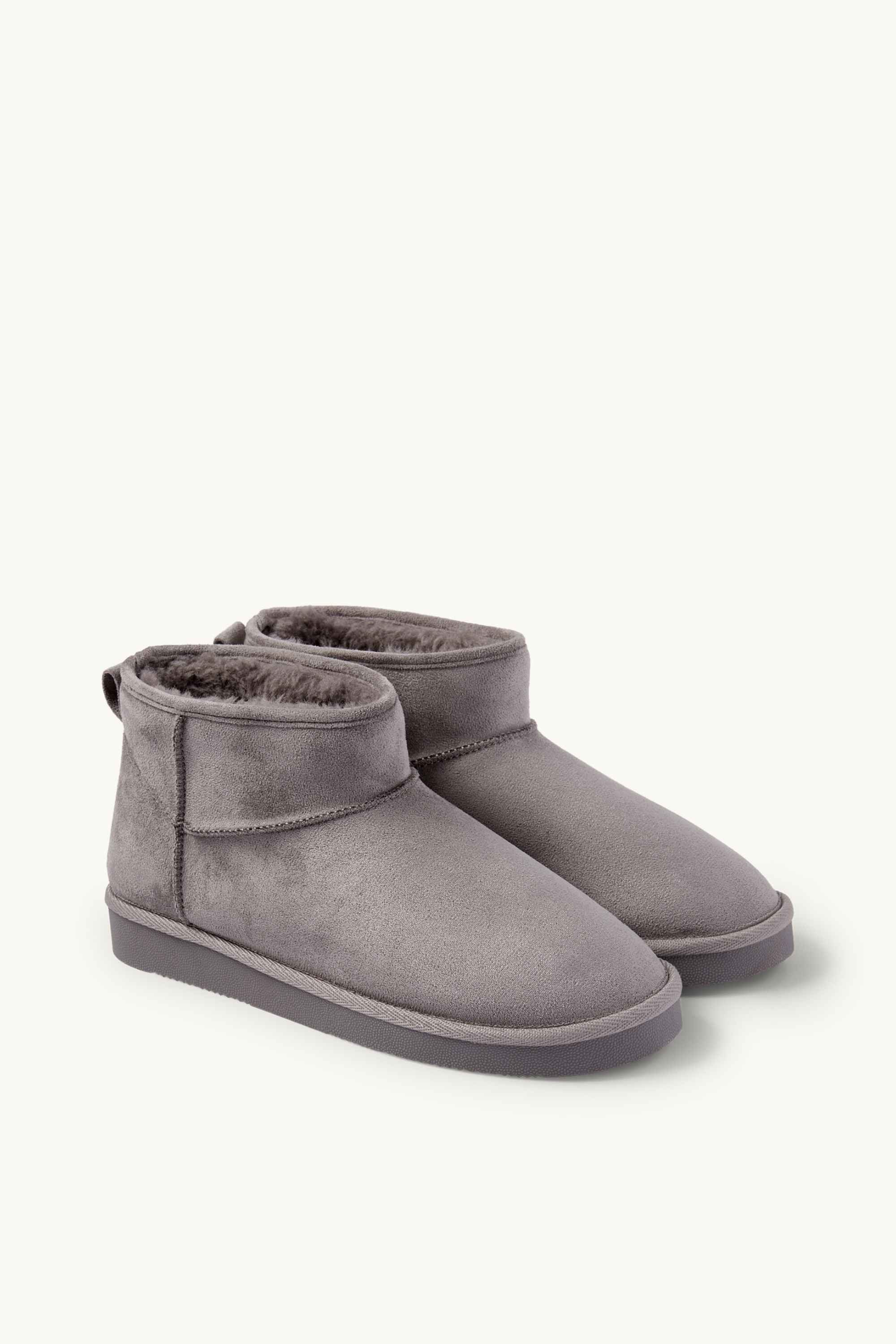 Ankle boots - faux suede gray
