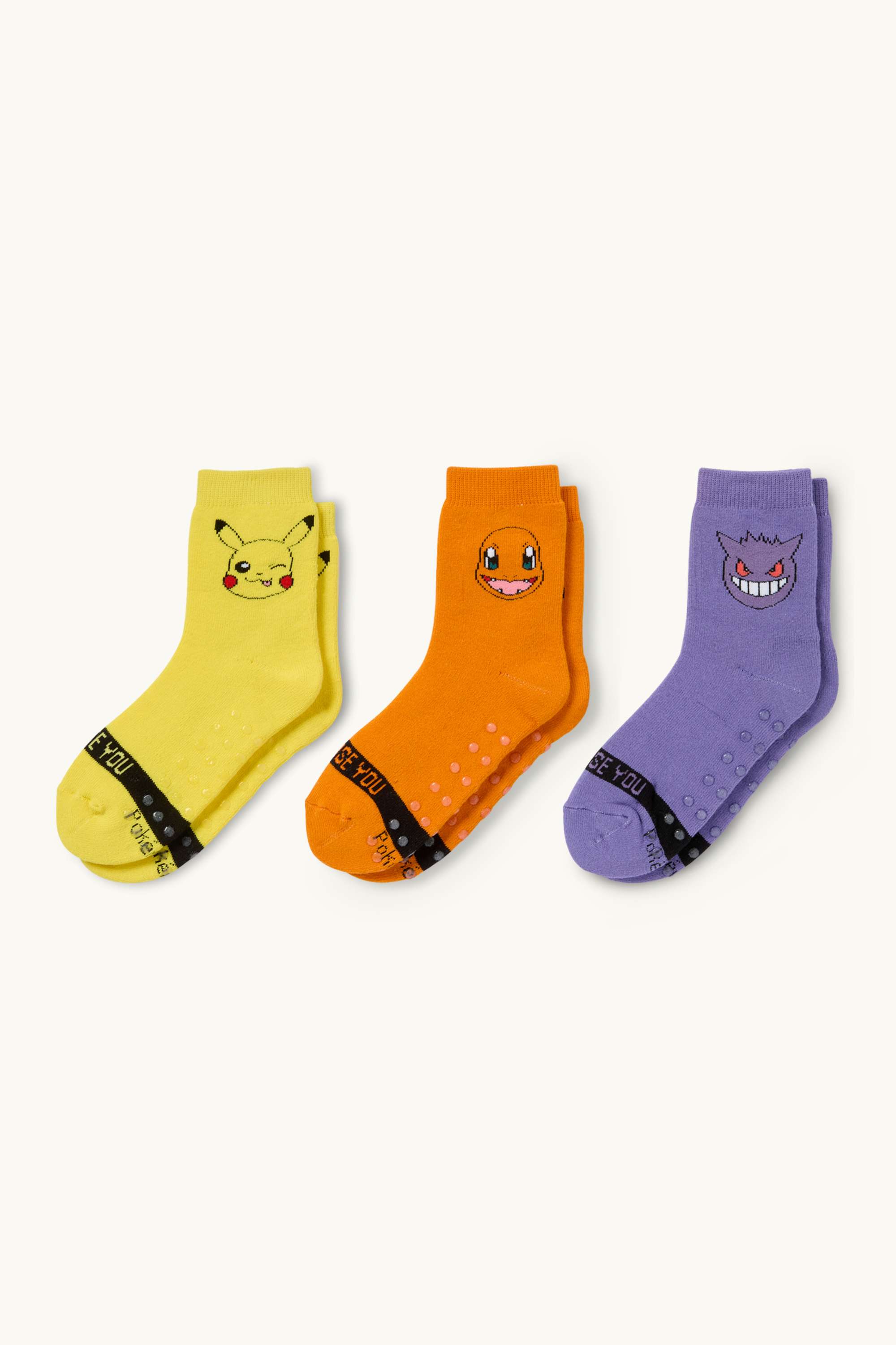 Multipack of 3 - Pokémon - warm non-slip socks with motif multicoloured