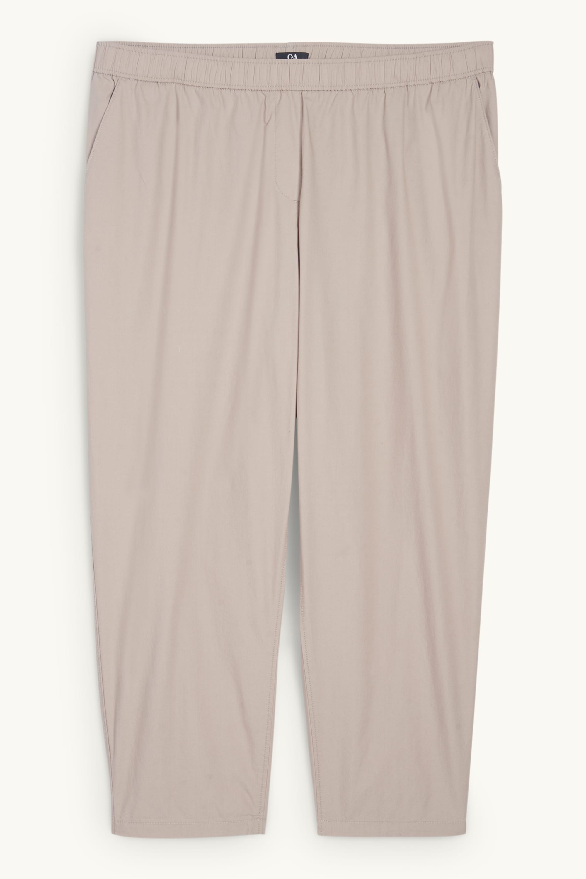 Cloth trousers - mid-rise waist - tapered fit beige