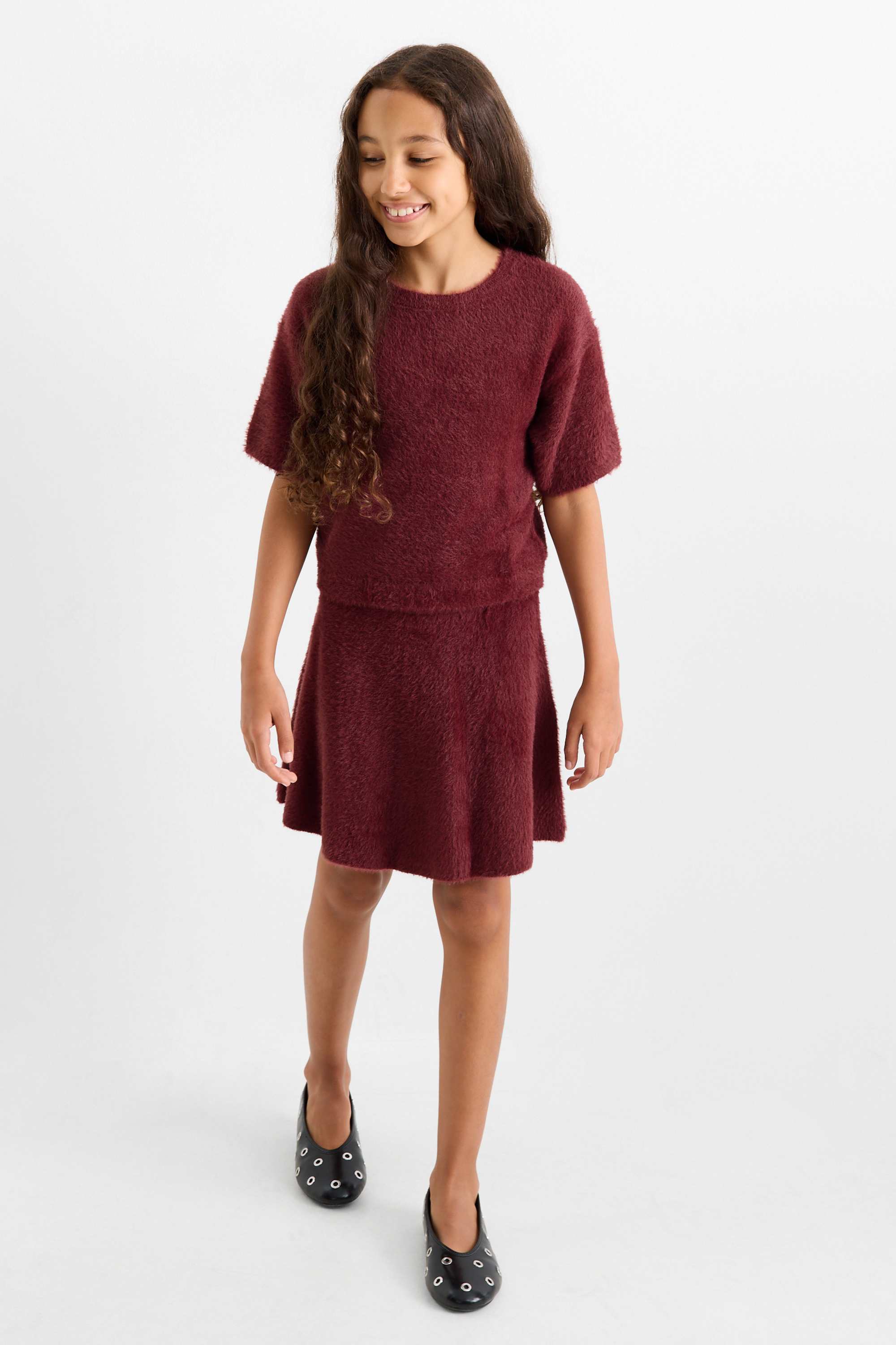 Set - jumper and skirt - 2 piece bordeaux