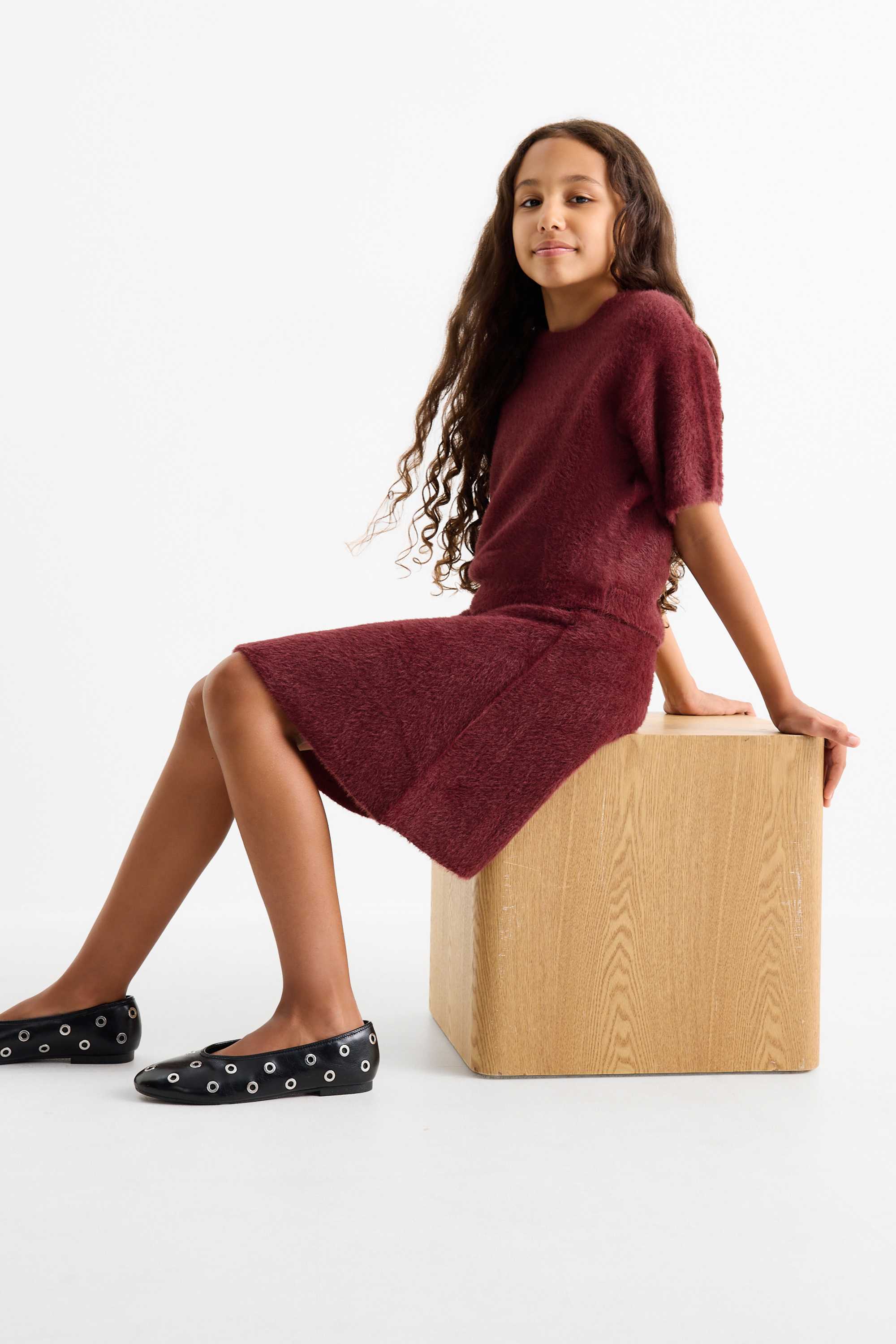 Set - jumper and skirt - 2 piece bordeaux